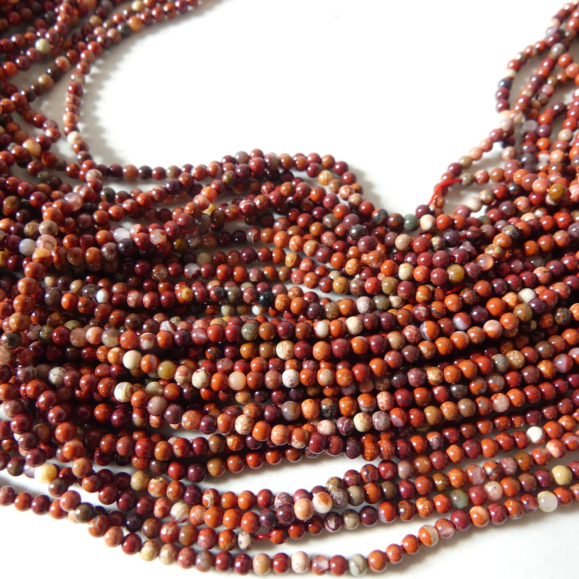2mm Red Jasper Beads Smooth Genuine Small Red Jasper Beads 15" Gemstone Beads for Jewelry Making Beading Gift for Crafter