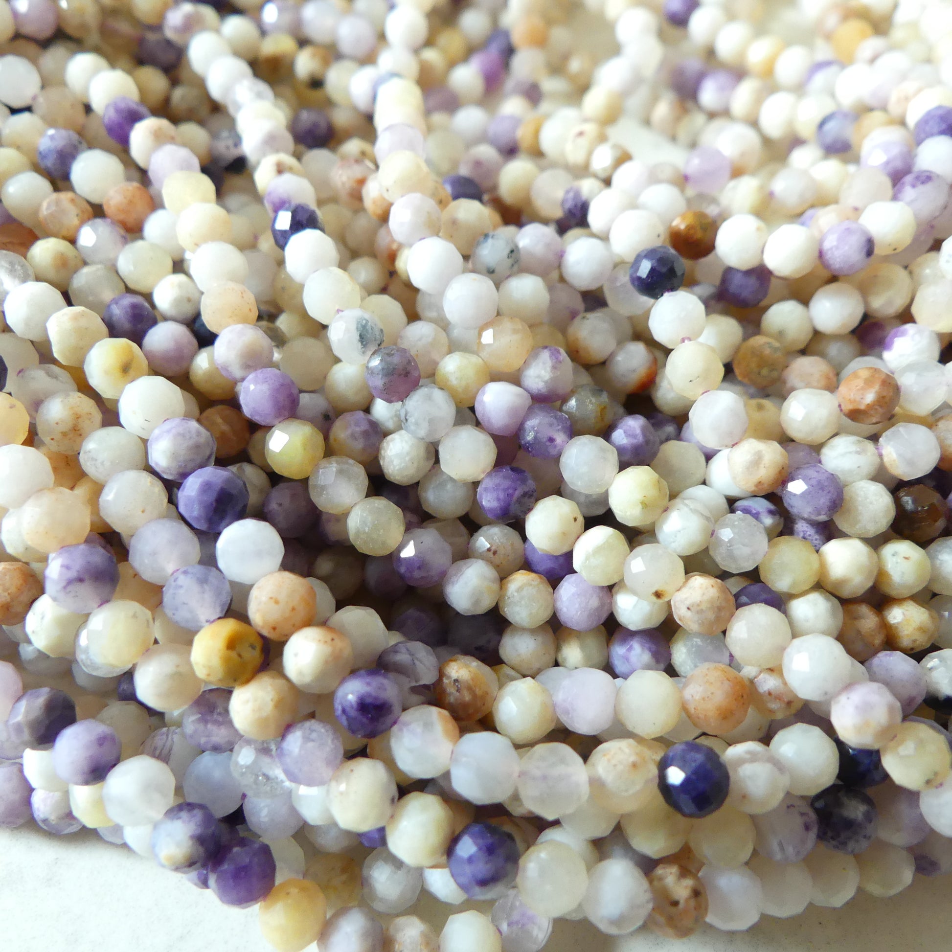 3.5mm Tiffany Stone Beads Bertrandite Micro Faceted 15" Rare Gemstone Beads Beading Crafter Gift DIY Jewelry making