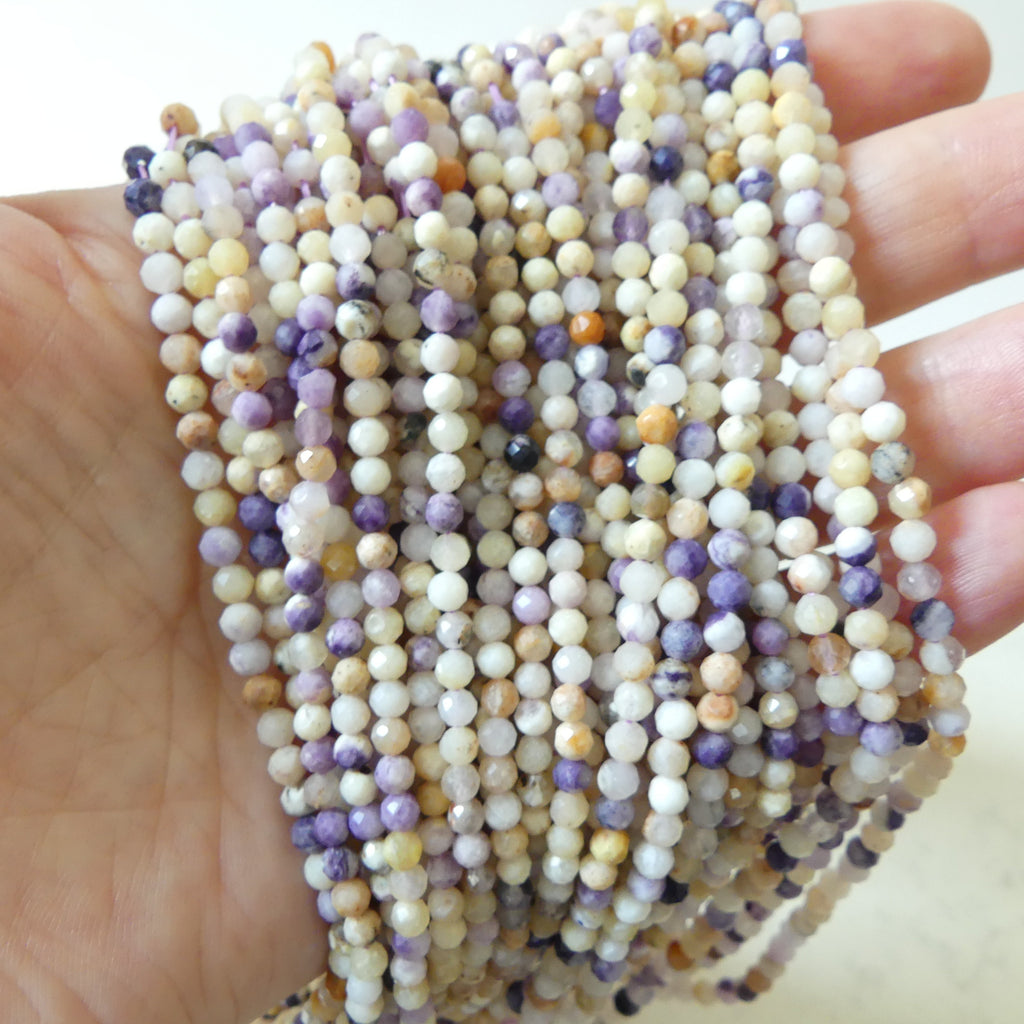 3.5mm Tiffany Stone Beads Bertrandite Micro Faceted 15" Rare Gemstone Beads Beading Crafter Gift DIY Jewelry making