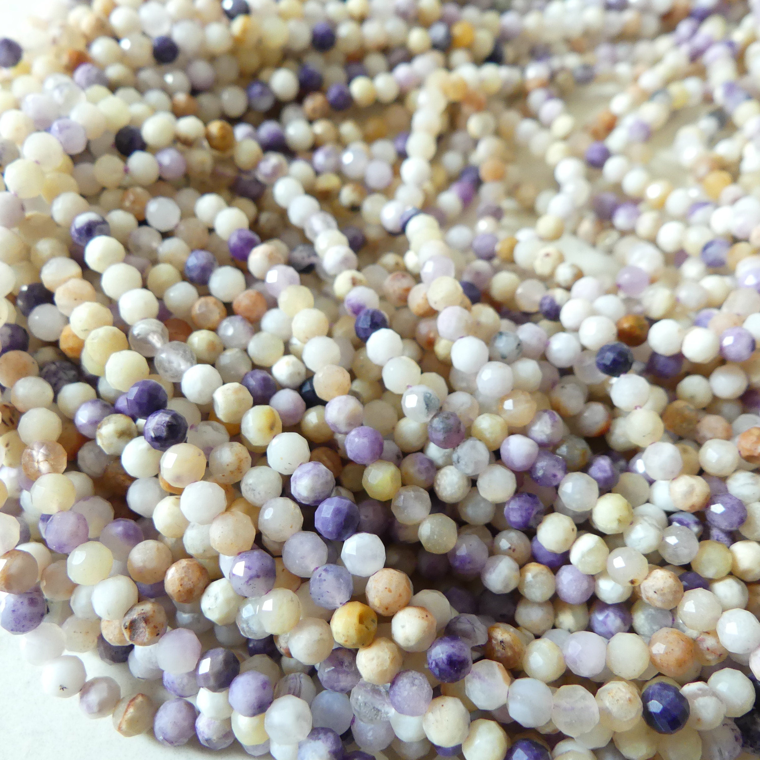 3.5mm Tiffany Stone Beads Bertrandite Micro Faceted 15" Rare Gemstone Beads Beading Crafter Gift DIY Jewelry making