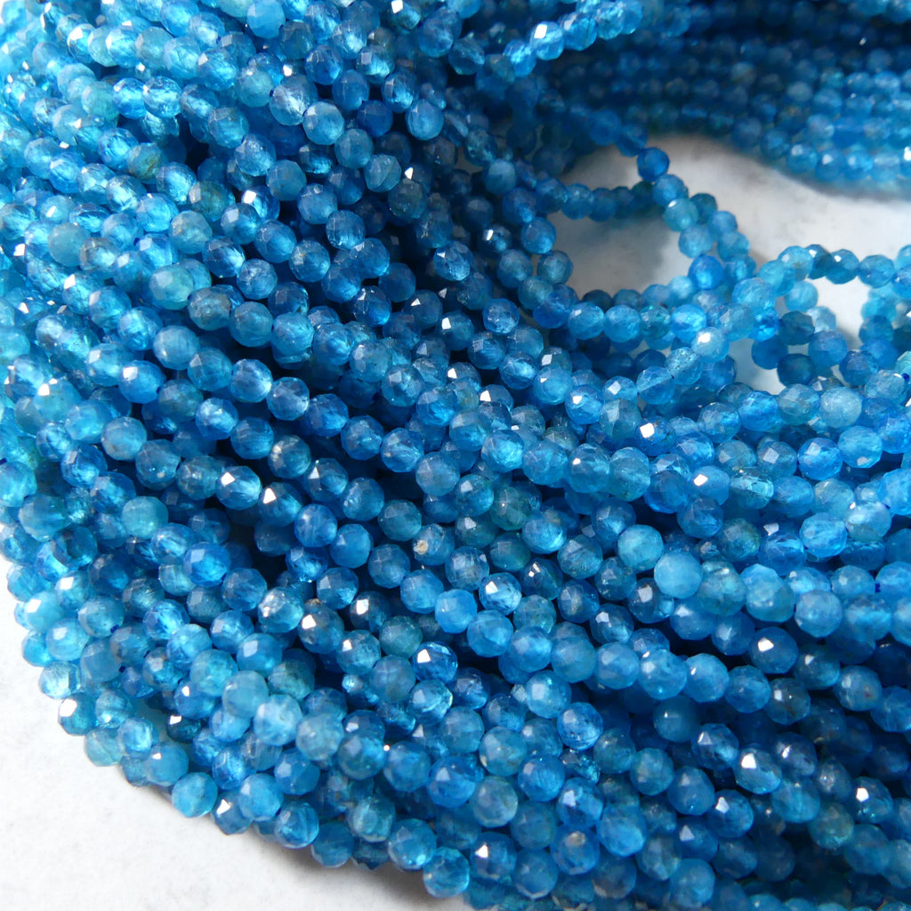 3mm Neon Apatite Faceted Beads 15" Genuine Gemstone Beads for Jewelry Making Beading Craft Gift Beads
