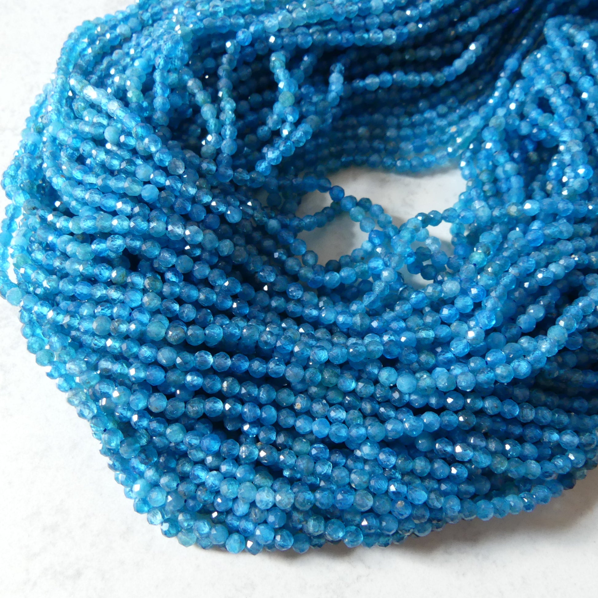 3mm Neon Apatite Faceted Beads 15" Genuine Gemstone Beads for Jewelry Making Beading Craft Gift Beads