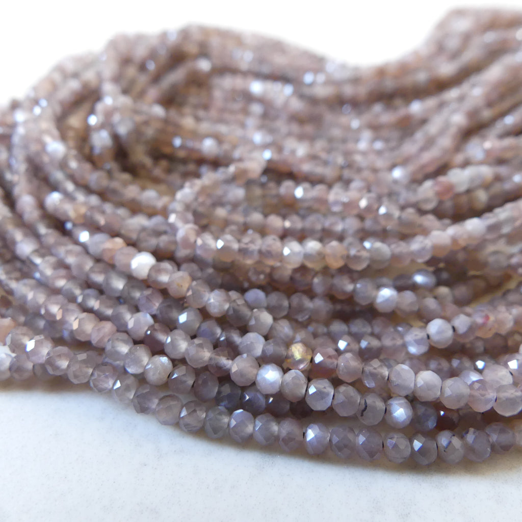 2.5mm Chocolate Moonstone Beads Rondel 13" Faceted Moonstone Gemstone Beads Beading Crafter Gift Fertility Stone June Birthstone DIY Jewelry