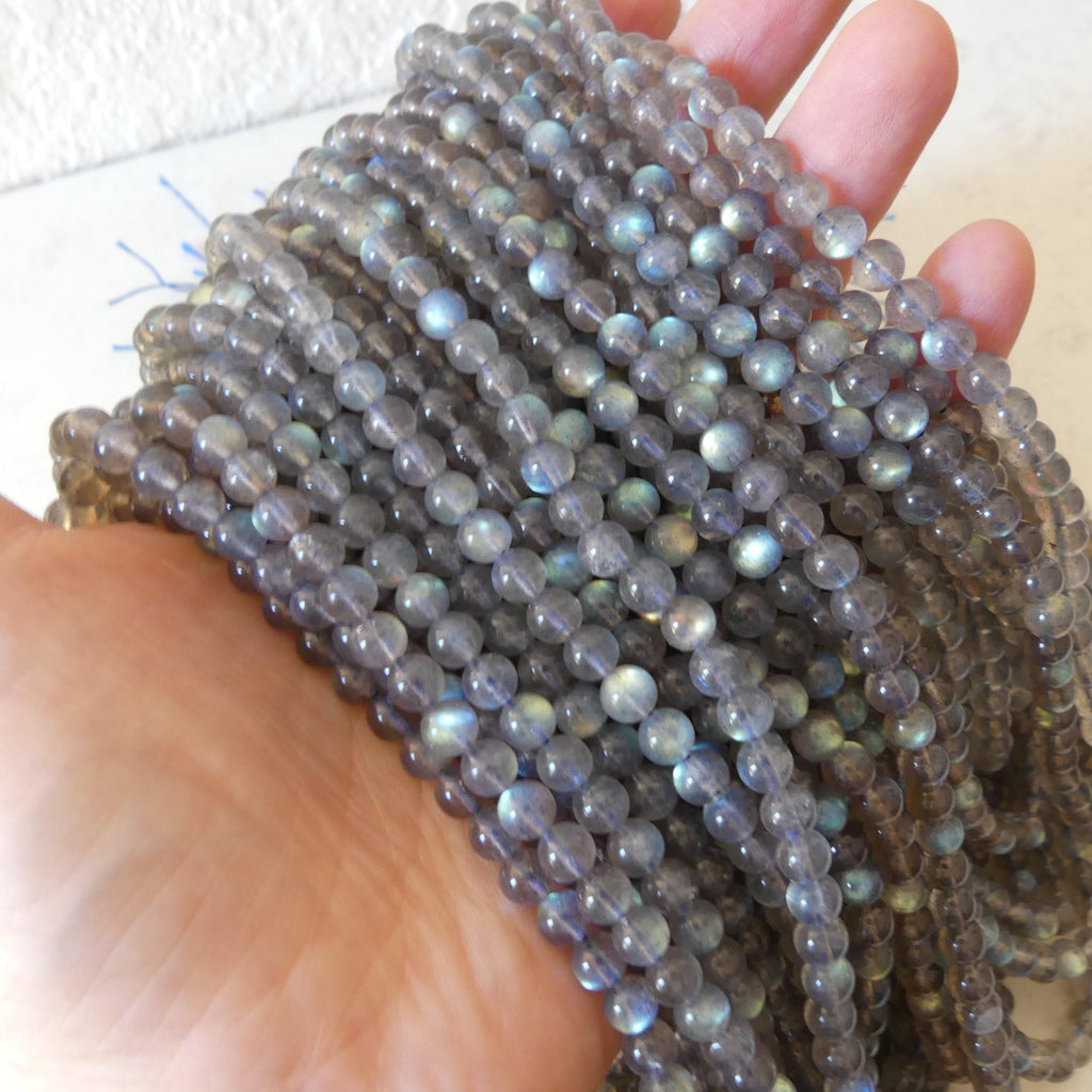 6mm AAA Labradorite Smooth Beads Genuine Blue Flash Beads 15" Gemstone Beads for DIY Jewelry Making Crafter Gift