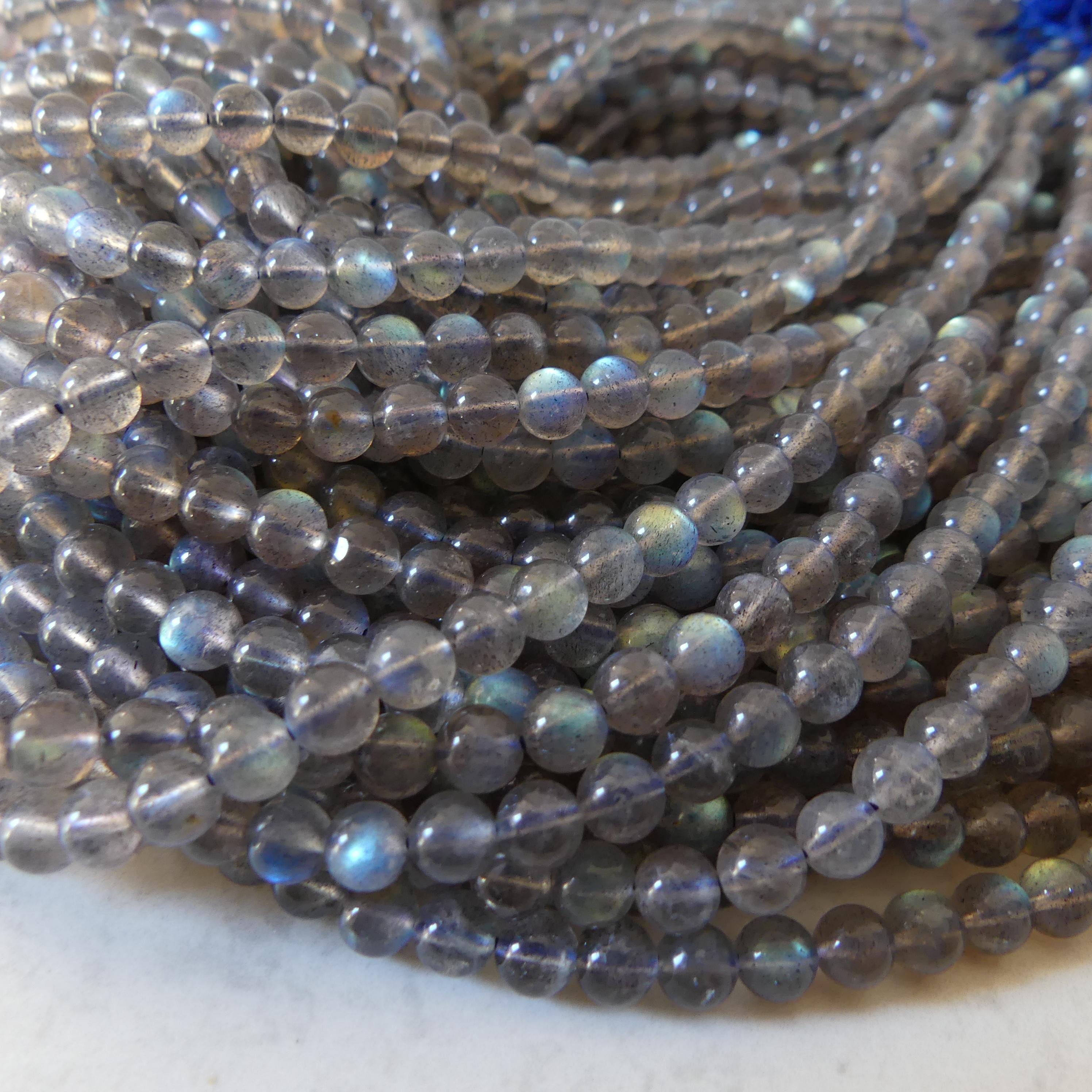 6mm AAA Labradorite Smooth Beads Genuine Blue Flash Beads 15" Gemstone Beads for DIY Jewelry Making Crafter Gift