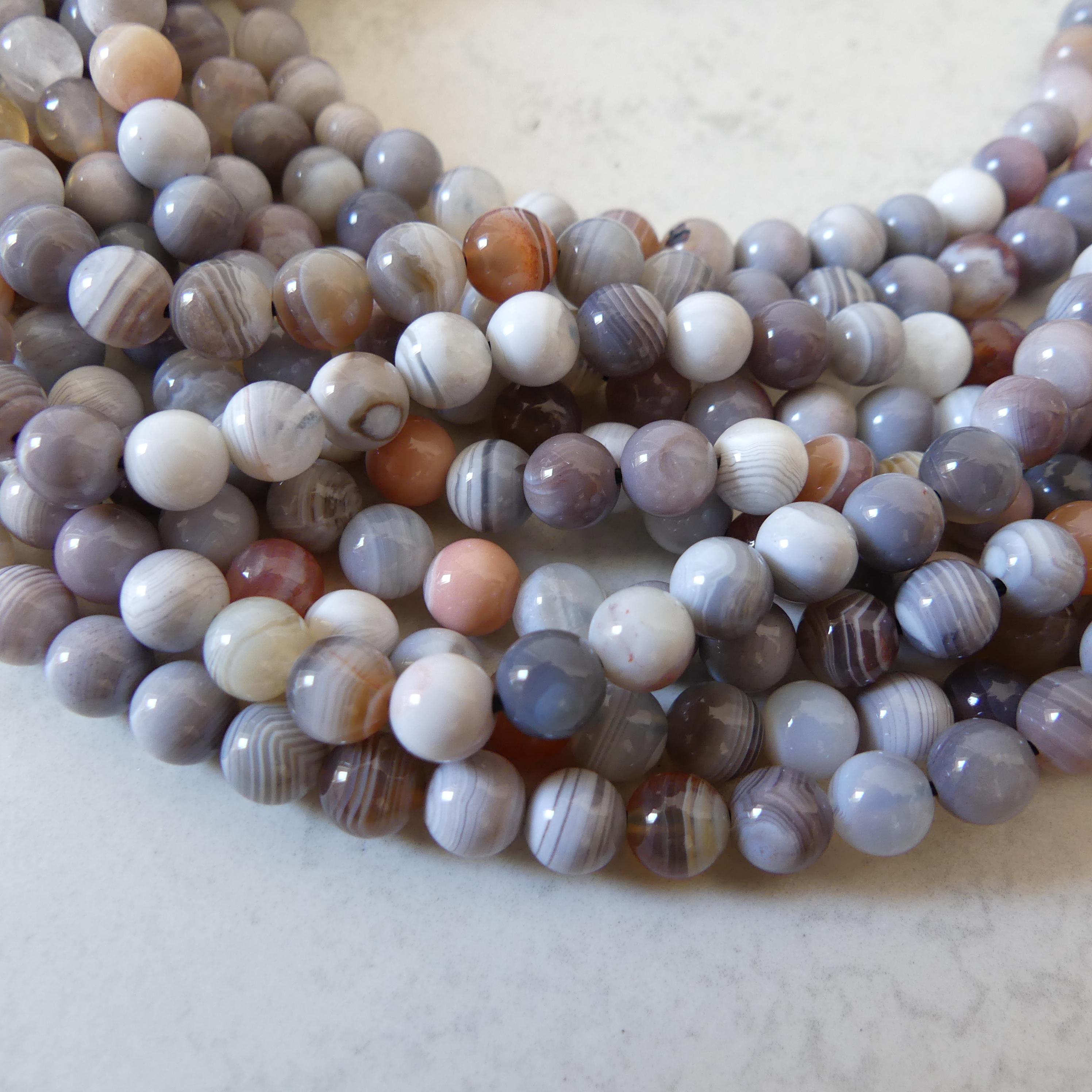 6mm AAA Botswana Agate Smooth Beads Genuine Rare Agate Beads 15" Gemstone Beads for Jewelry Making Gift for crafter