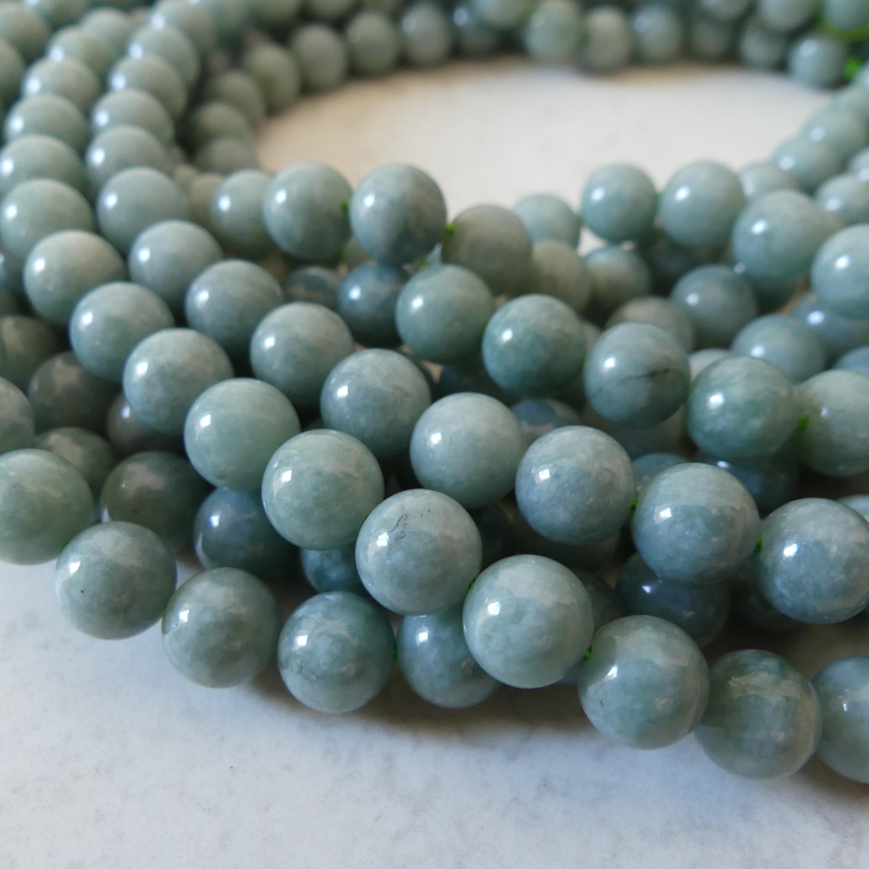 8.5mm Burma Jade Beads 15" Burma Jadeite Genuine Gemstone Beads Natural Jade for Jewelry Making Beading Craft Gift Beads