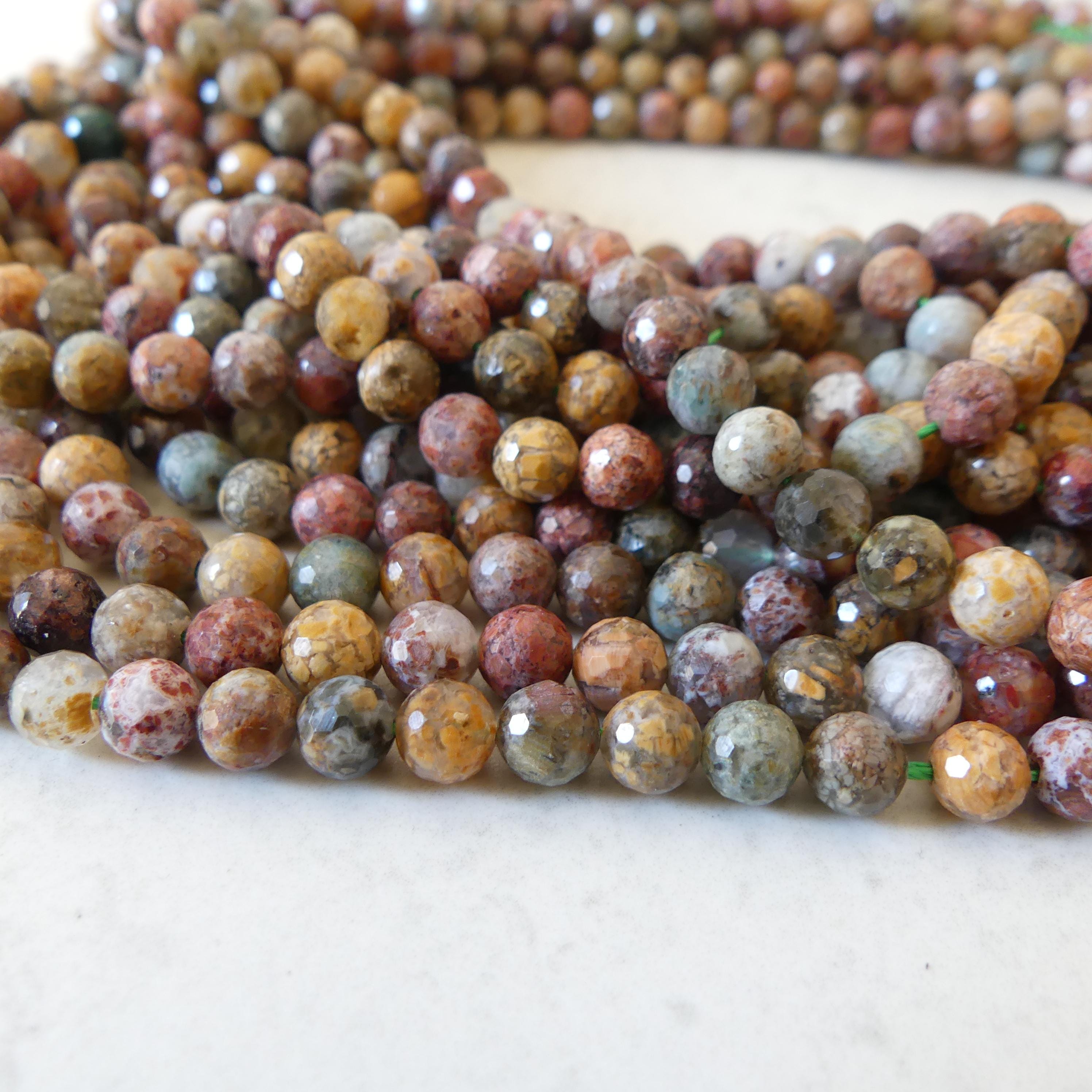 6mm Ocean Jasper Beads Genuine Fancy Jasper Colorful Beads 15" Gemstone Beads for Jewelry Making Gift for Crafters DIY Jewelry Making
