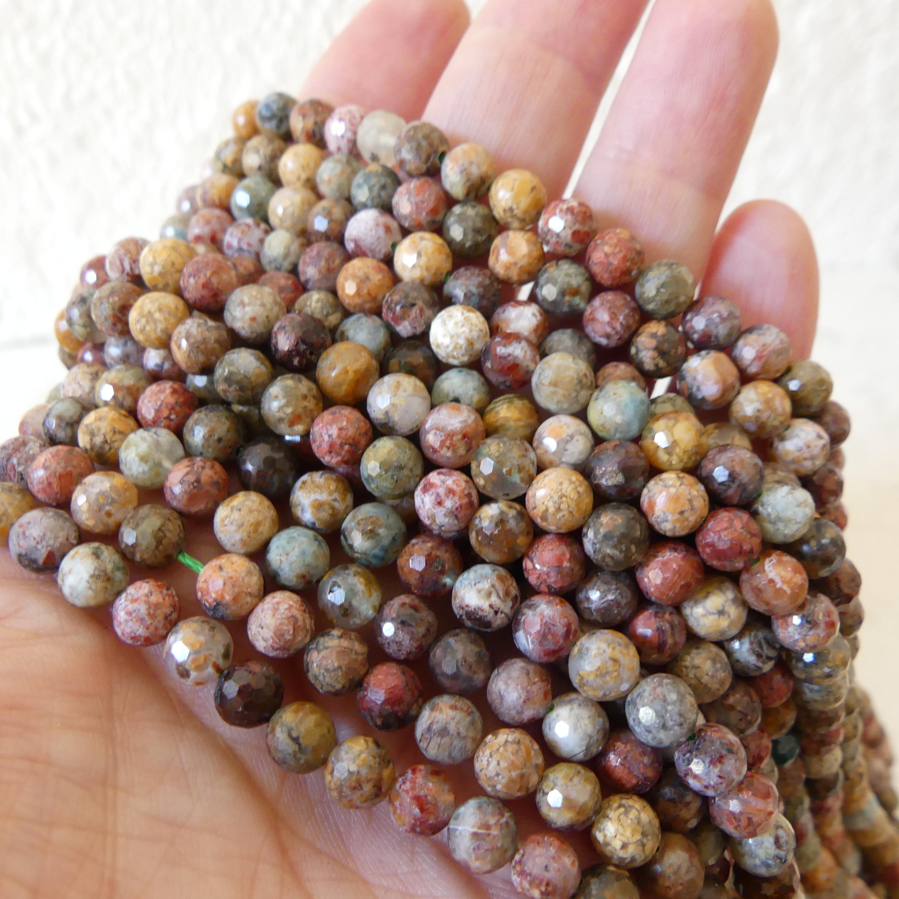 6mm Ocean Jasper Beads Genuine Fancy Jasper Colorful Beads 15" Gemstone Beads for Jewelry Making Gift for Crafters DIY Jewelry Making