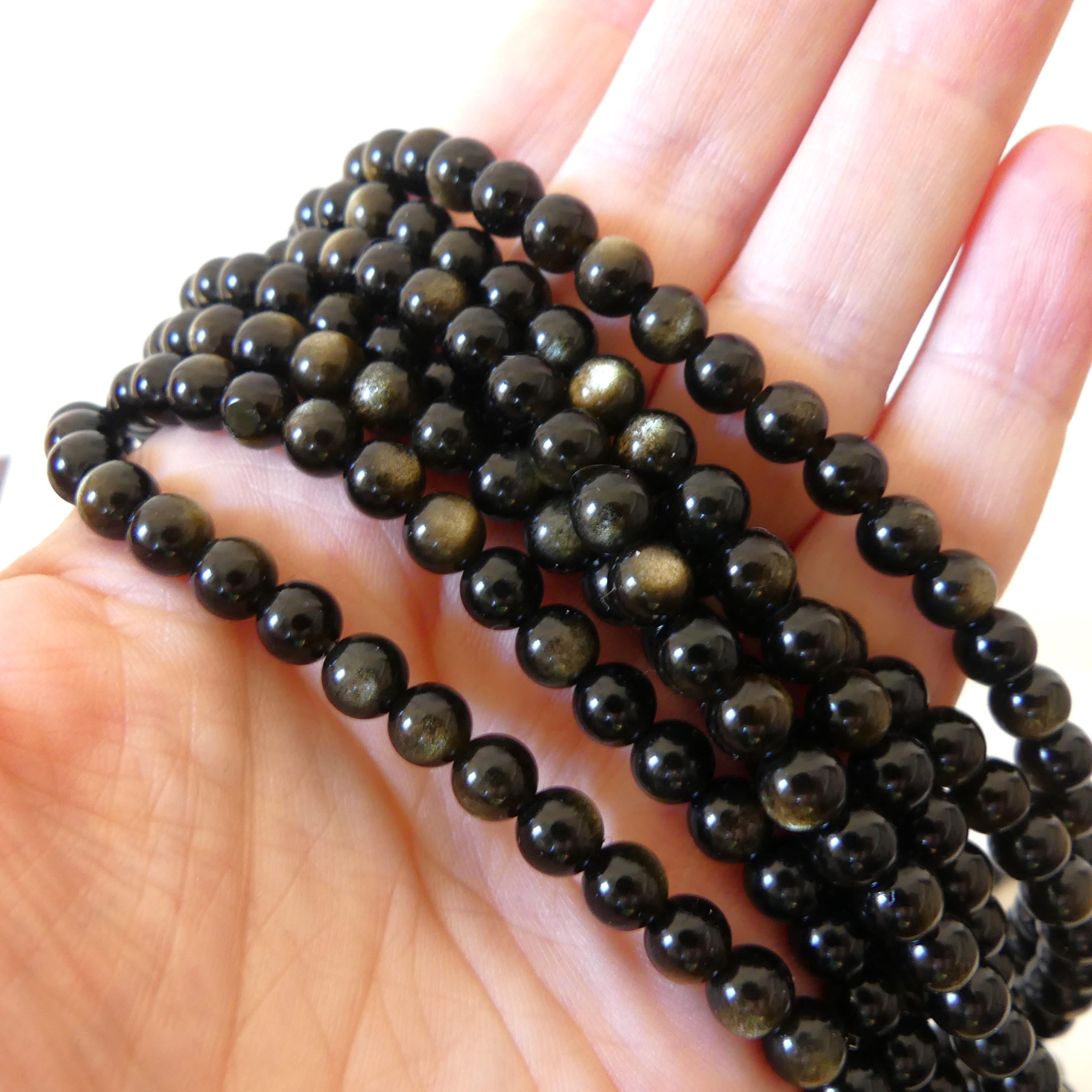 6mm Golden Obsidian Smooth Beads 15" Gold Obsidian Genuine Beads Gemstone Beads Beading Crafter Gift