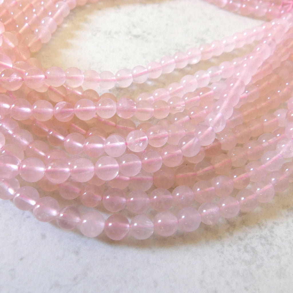 6mm Rose Quartz Smooth Beads 15" Pale Pink Genuine Gemstone Beads for Jewelry Making Beading Craft Gift Beads