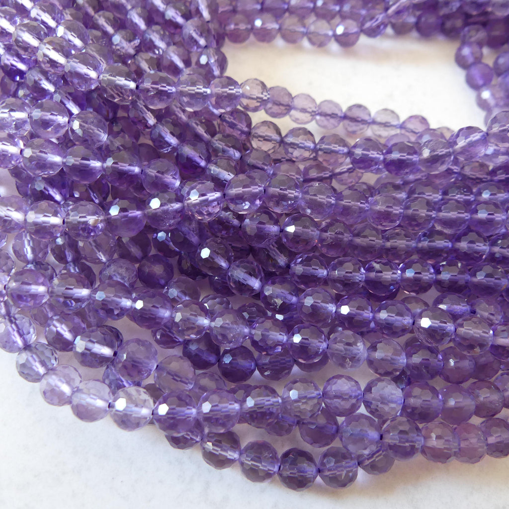 6mm AAA Amethyst Faceted Beads 15" Purple Natural Amethyst Gemstone Beads Beading Crafter Gift February Birthstone
