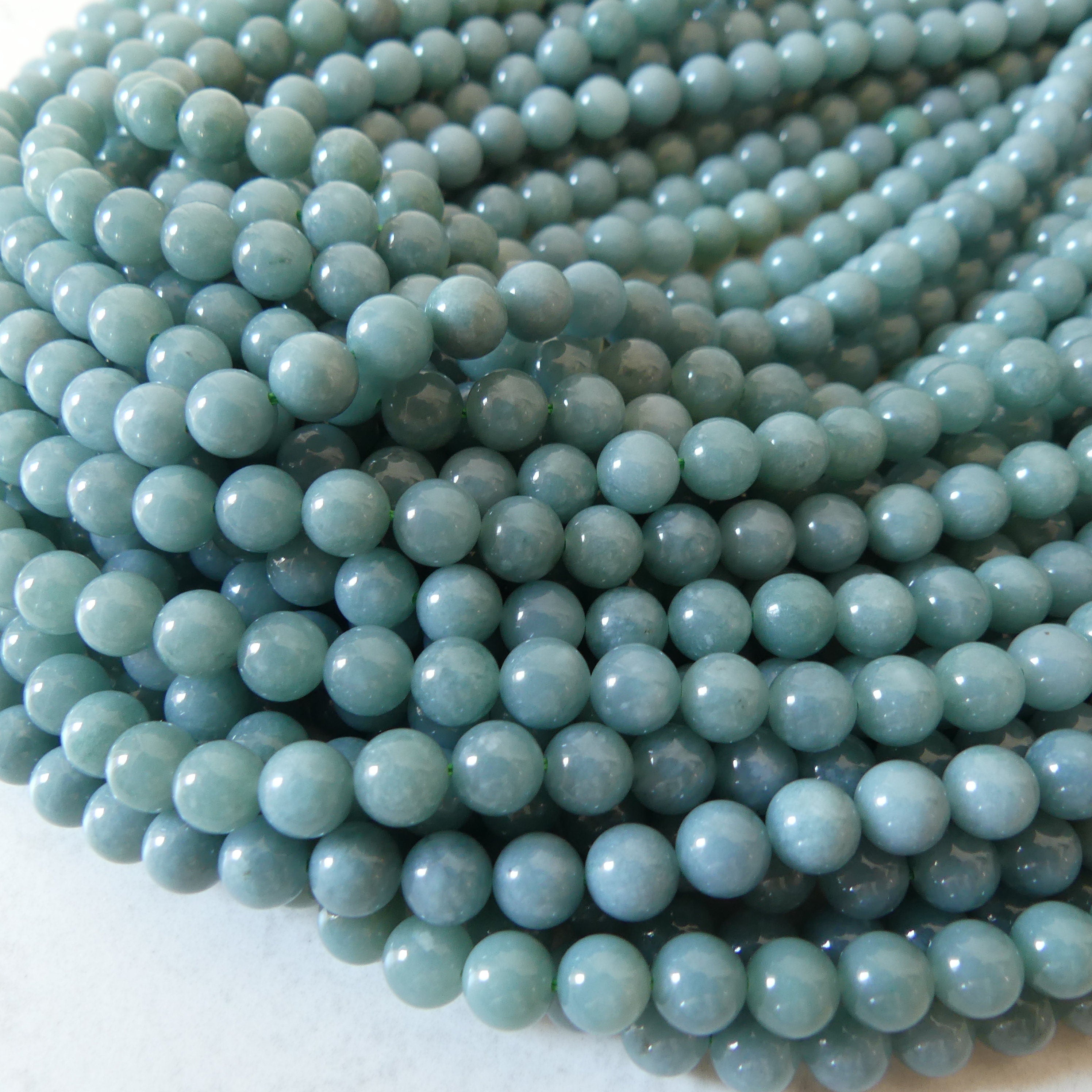6.5mm Burma Jade Beads 15" Burma Jadeite Genuine Gemstone Beads Natural Jade for Jewelry Making Beading Craft Gift Beads