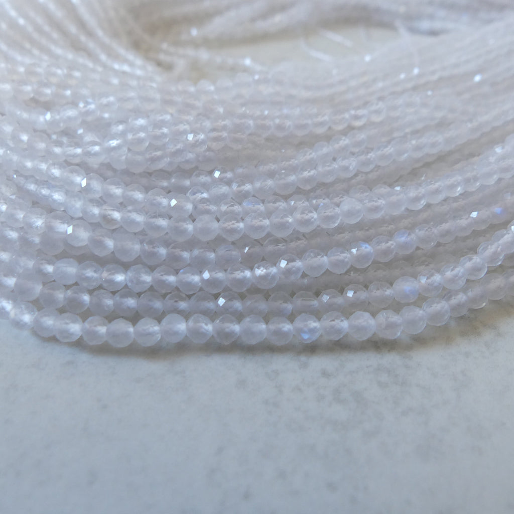 3mm Rainbow Moonstone Faceted Beads 15" Moonstone Gemstone Beads Beading Crafter Gift June Birthstone DIY Jewelry Fertility Stone