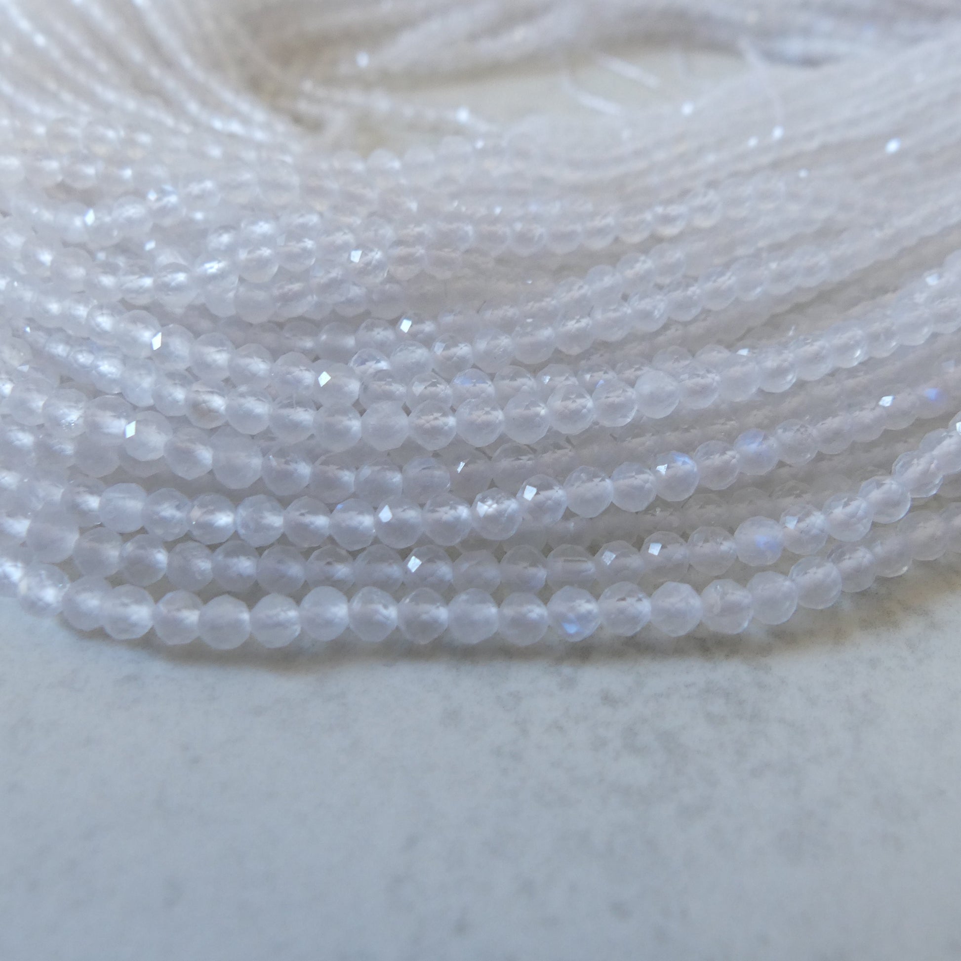 3mm Rainbow Moonstone Faceted Beads 15" Moonstone Gemstone Beads Beading Crafter Gift June Birthstone DIY Jewelry Fertility Stone