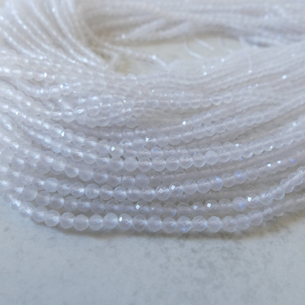 3mm Rainbow Moonstone Faceted Beads 15" Moonstone Gemstone Beads Beading Crafter Gift June Birthstone DIY Jewelry Fertility Stone
