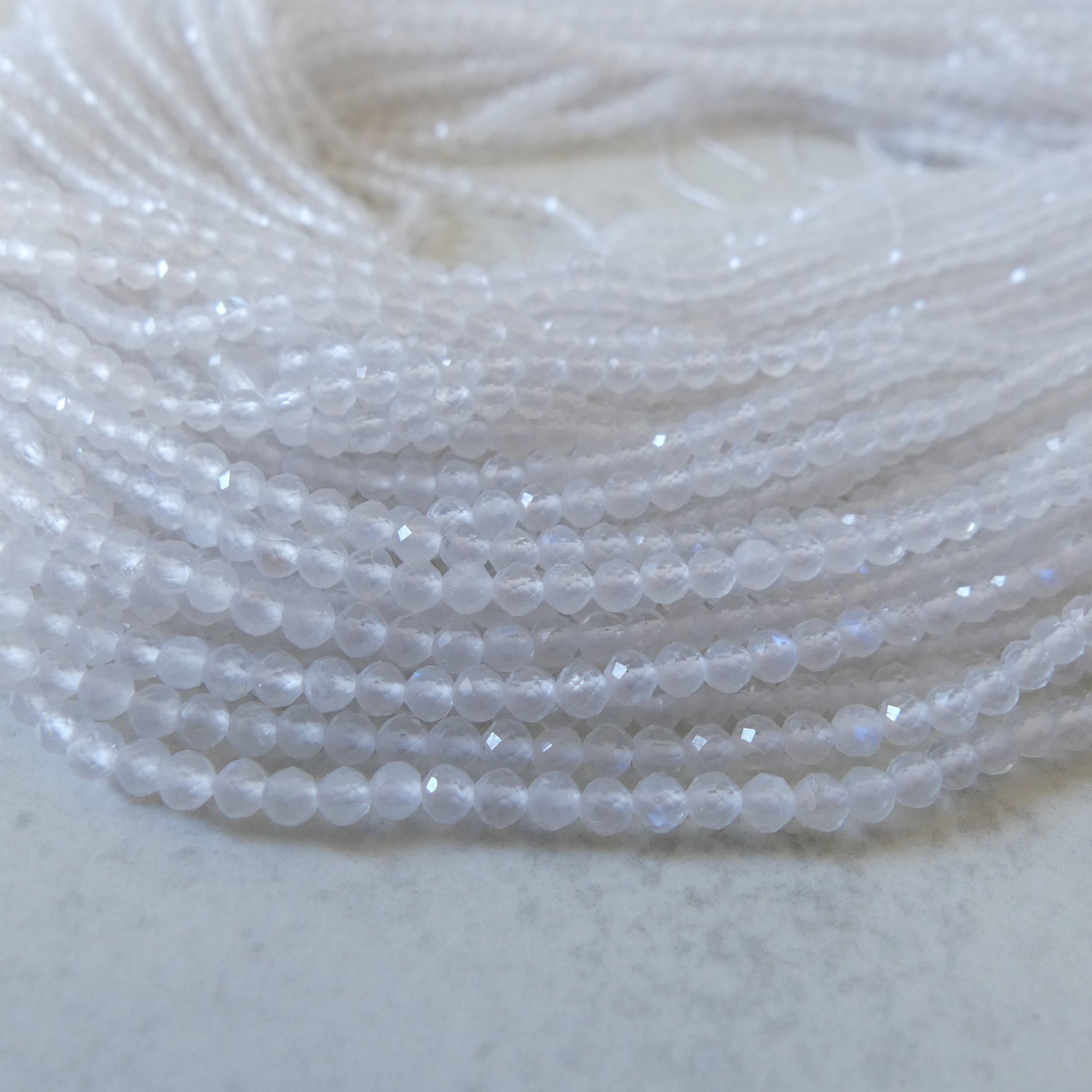 3mm Rainbow Moonstone Faceted Beads 15" Moonstone Gemstone Beads Beading Crafter Gift June Birthstone DIY Jewelry Fertility Stone
