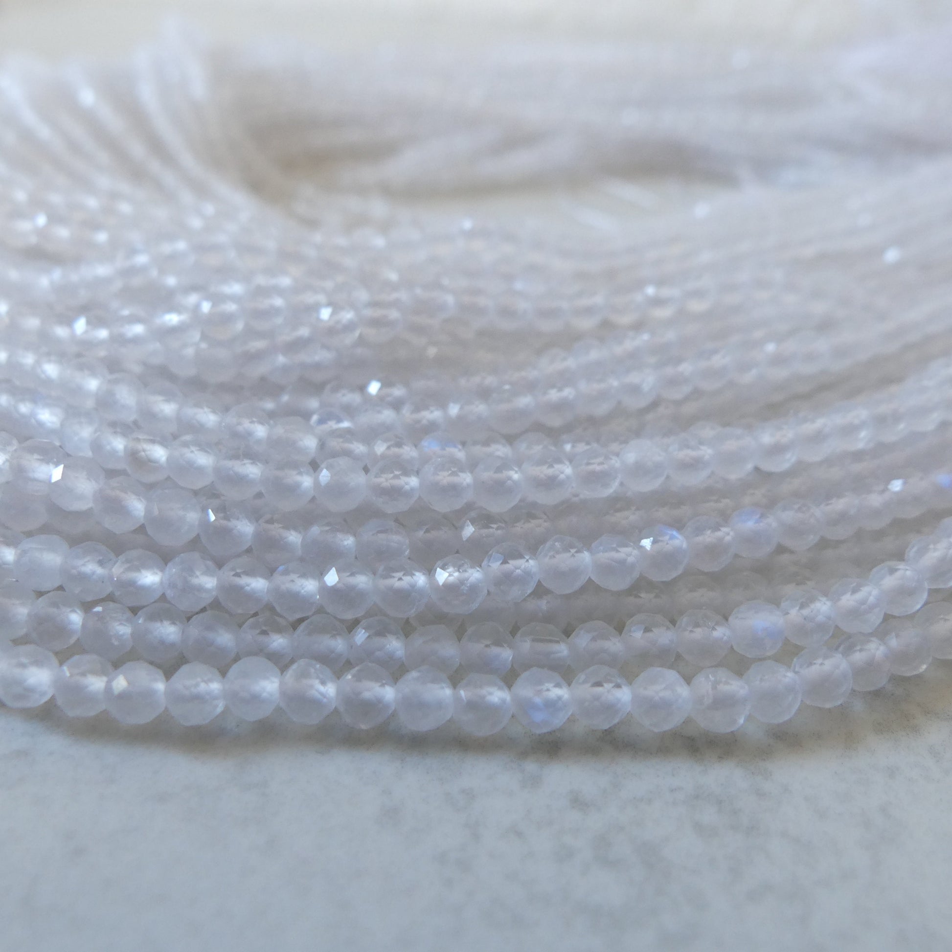 3mm Rainbow Moonstone Faceted Beads 15" Moonstone Gemstone Beads Beading Crafter Gift June Birthstone DIY Jewelry Fertility Stone