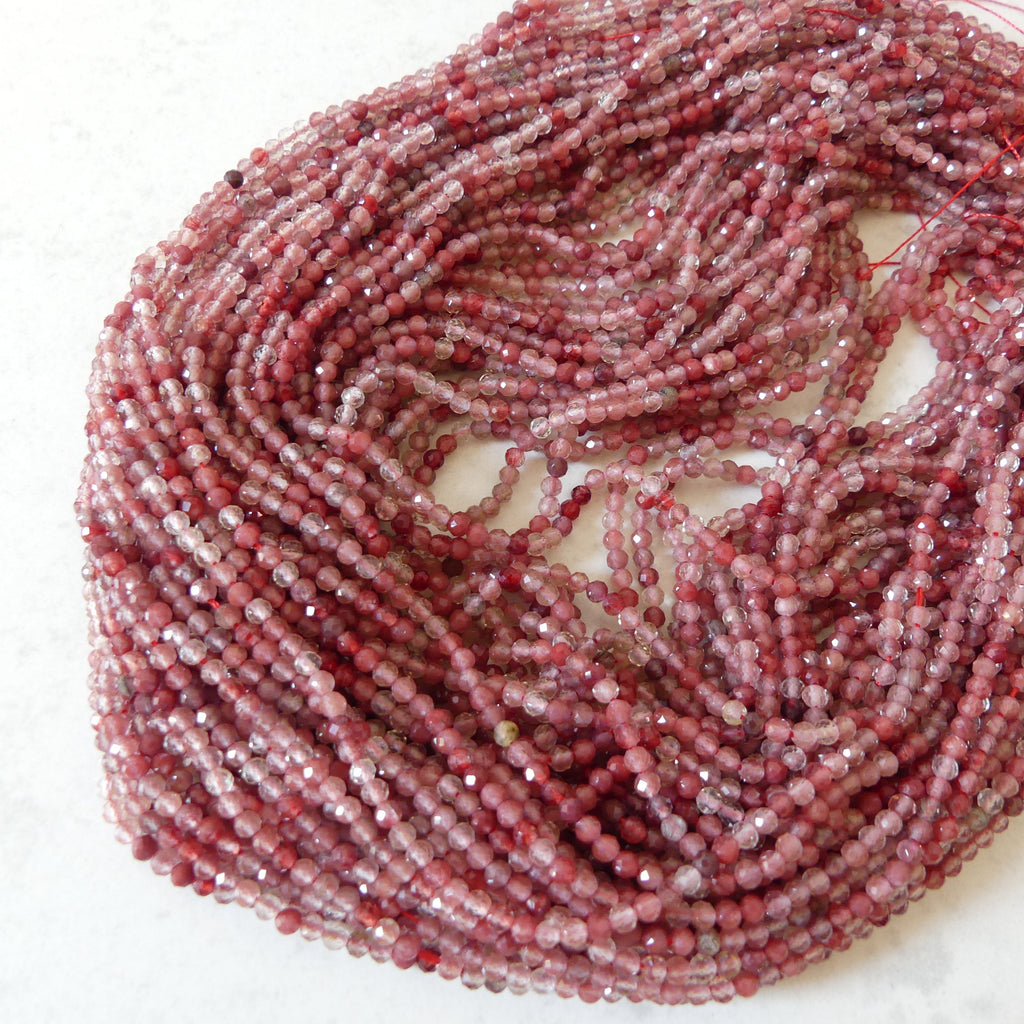 3mm Rare Andesine Faceted Beads 15" Red Genuine Sparkly Gemstone Beads for Jewelry Making Beading Craft Gift Beads Self-Love Abundance