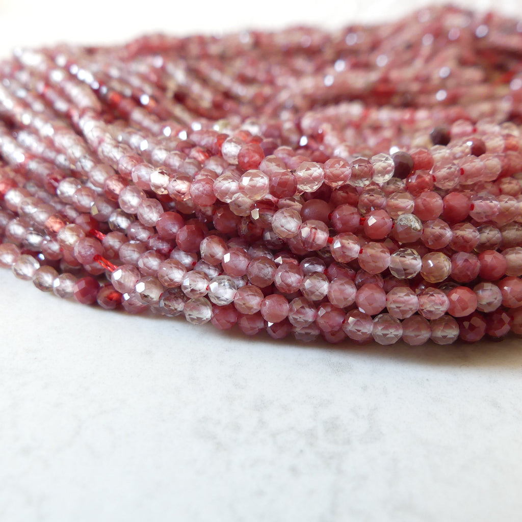 3mm Rare Andesine Faceted Beads 15" Red Genuine Sparkly Gemstone Beads for Jewelry Making Beading Craft Gift Beads Self-Love Abundance