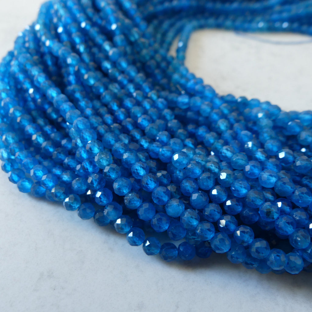 3mm Peacock Apatite Faceted Beads 15" Genuine Gemstone Beads for Jewelry Making Beading Craft Gift Beads