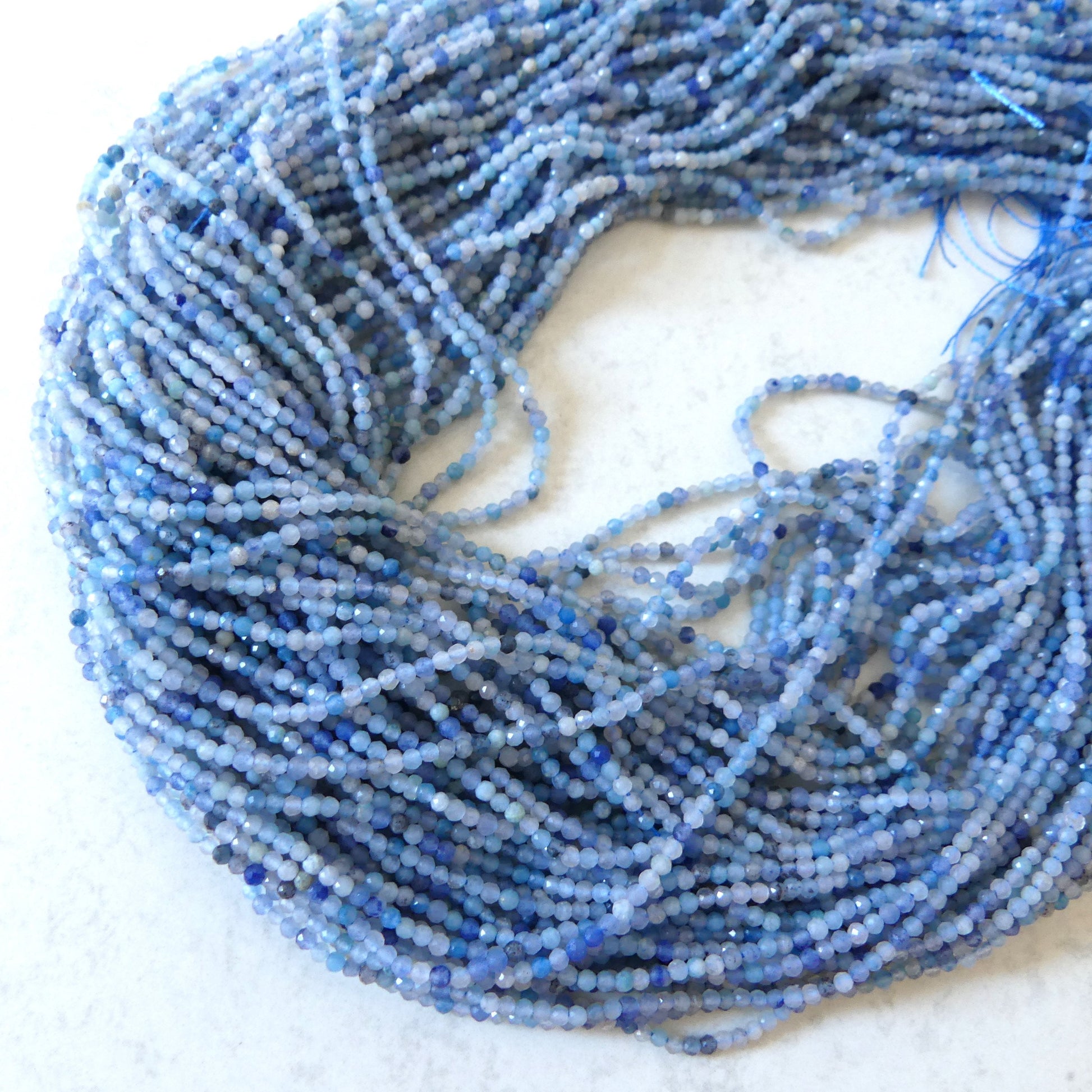 2mm Trolleite Beads Micro Faceted 15" Rare Gemstone Beads Beading Crafter Gift DIY Jewelry making Lazulite Scorzalite Quartz Mix
