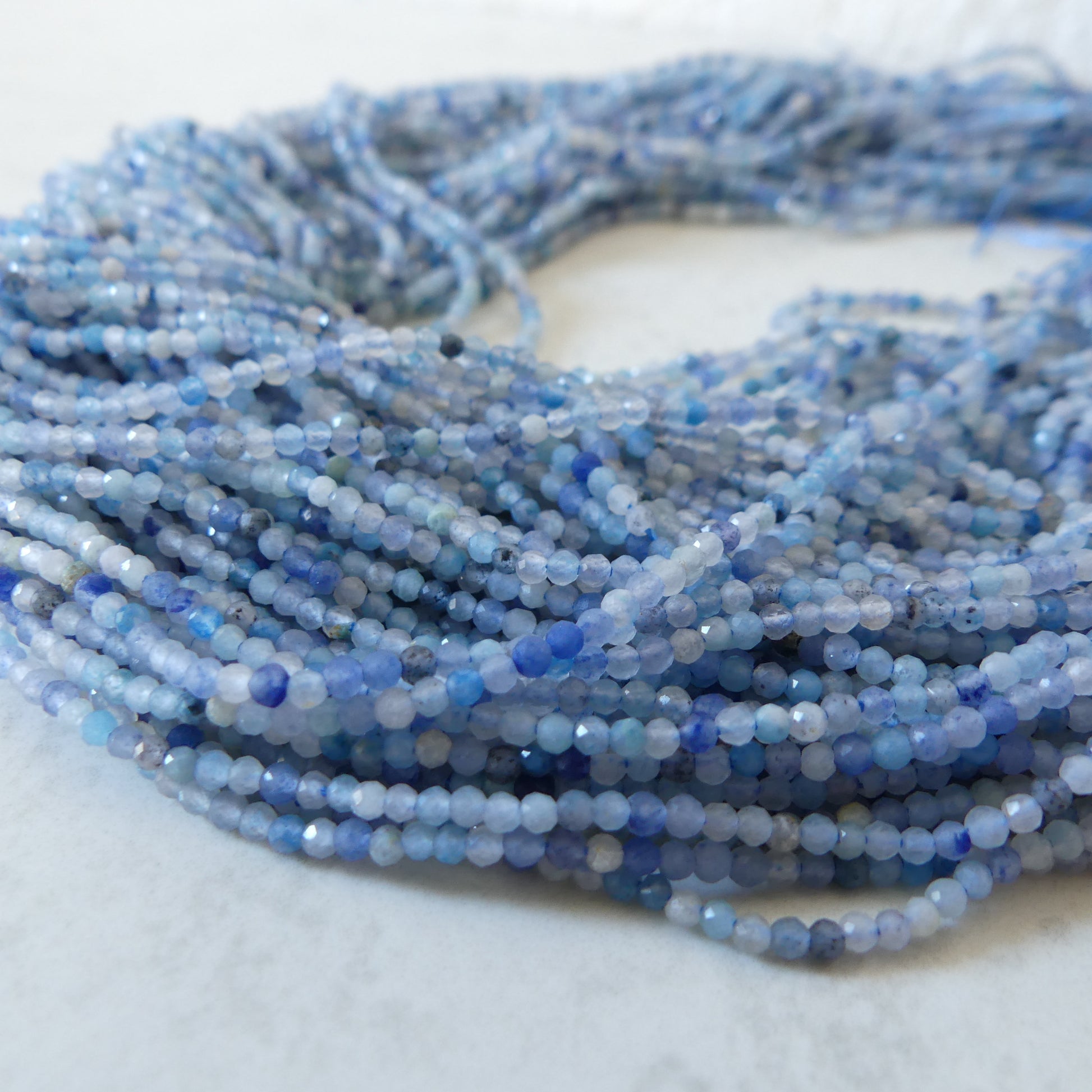 2mm Trolleite Beads Micro Faceted 15" Rare Gemstone Beads Beading Crafter Gift DIY Jewelry making Lazulite Scorzalite Quartz Mix
