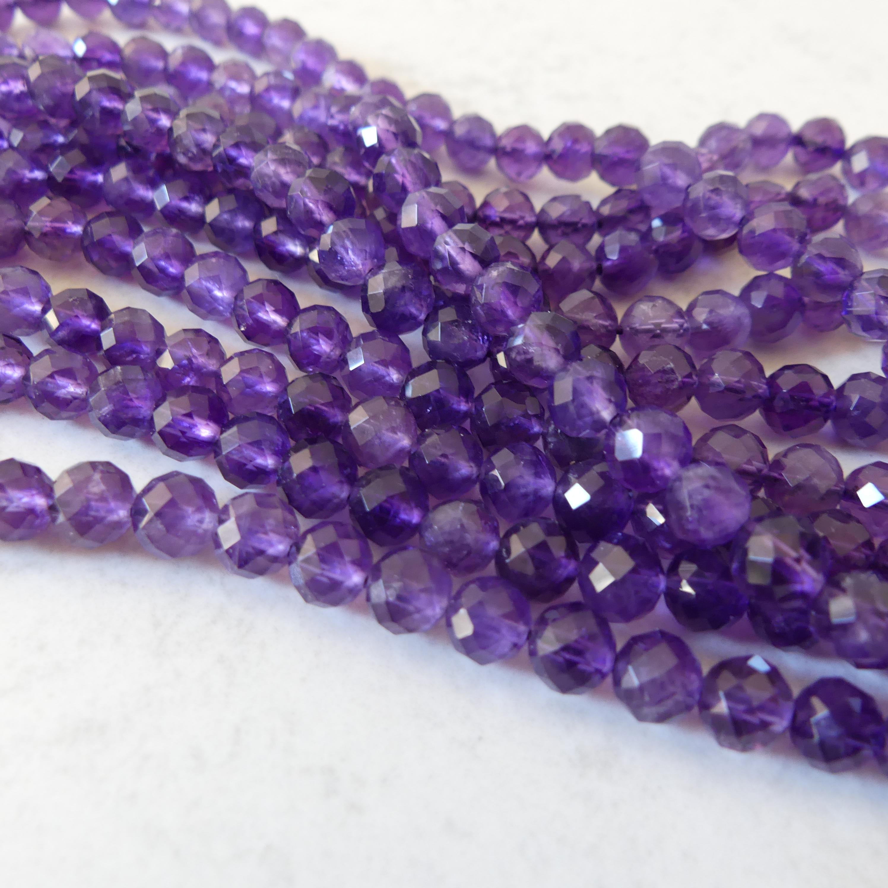 6mm AAA Amethyst Faceted Beads Half Strand 7.5" Purple Natural Amethyst Gemstone Beads Beading Crafter Gift February Birthstone