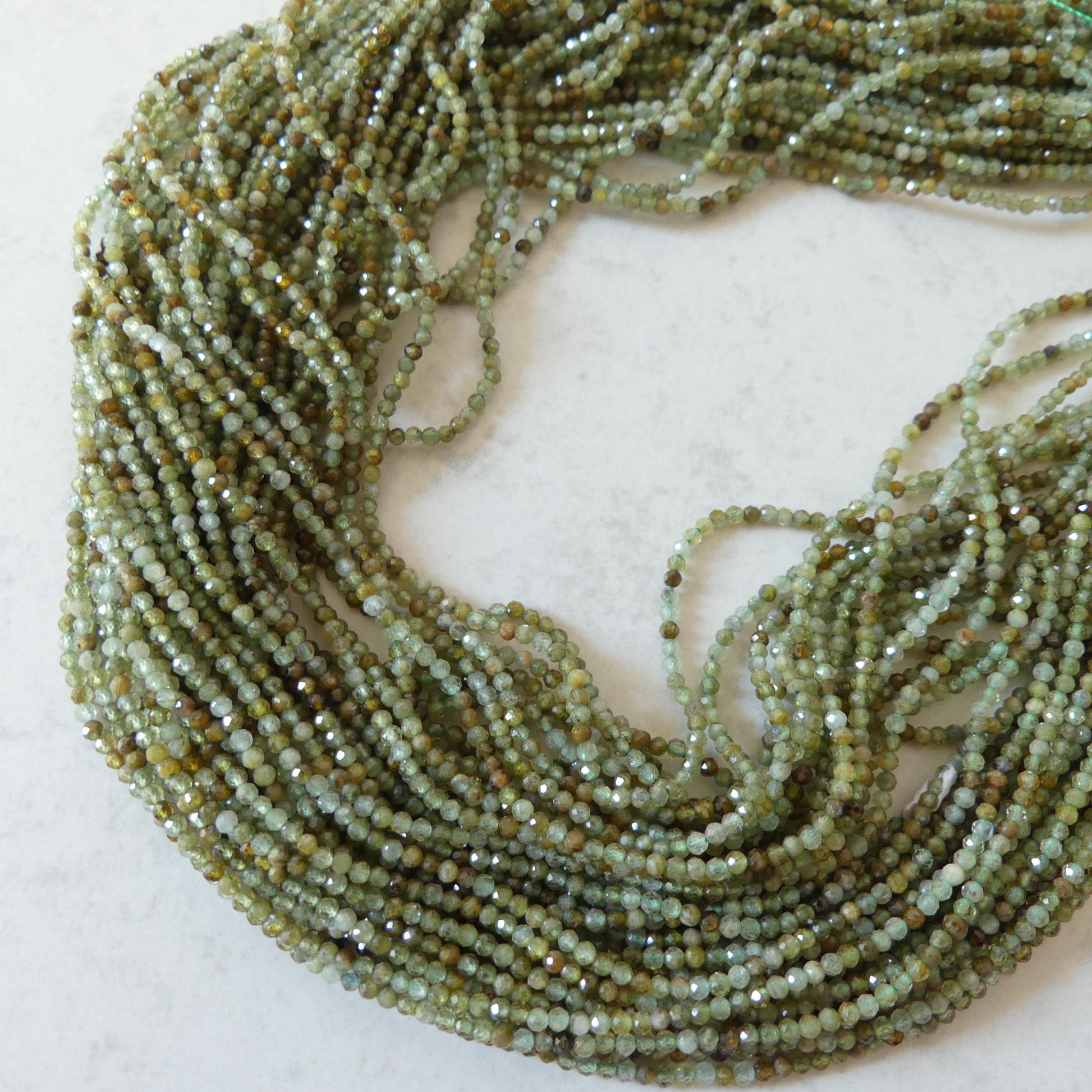 2mm AAA Grossularite Garnet Beads Micro Faceted Green Garnet Beads 15" Natural Garnet Gemstone Beads Beading Crafter Gift DIY Jewelry