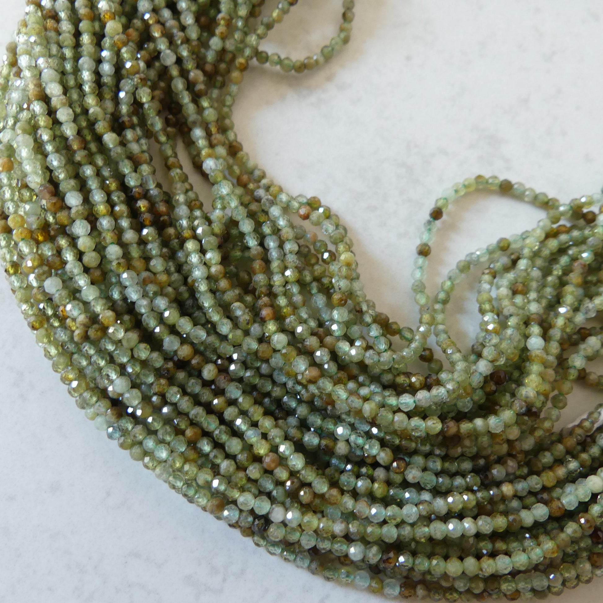 2mm AAA Grossularite Garnet Beads Micro Faceted Green Garnet Beads 15" Natural Garnet Gemstone Beads Beading Crafter Gift DIY Jewelry