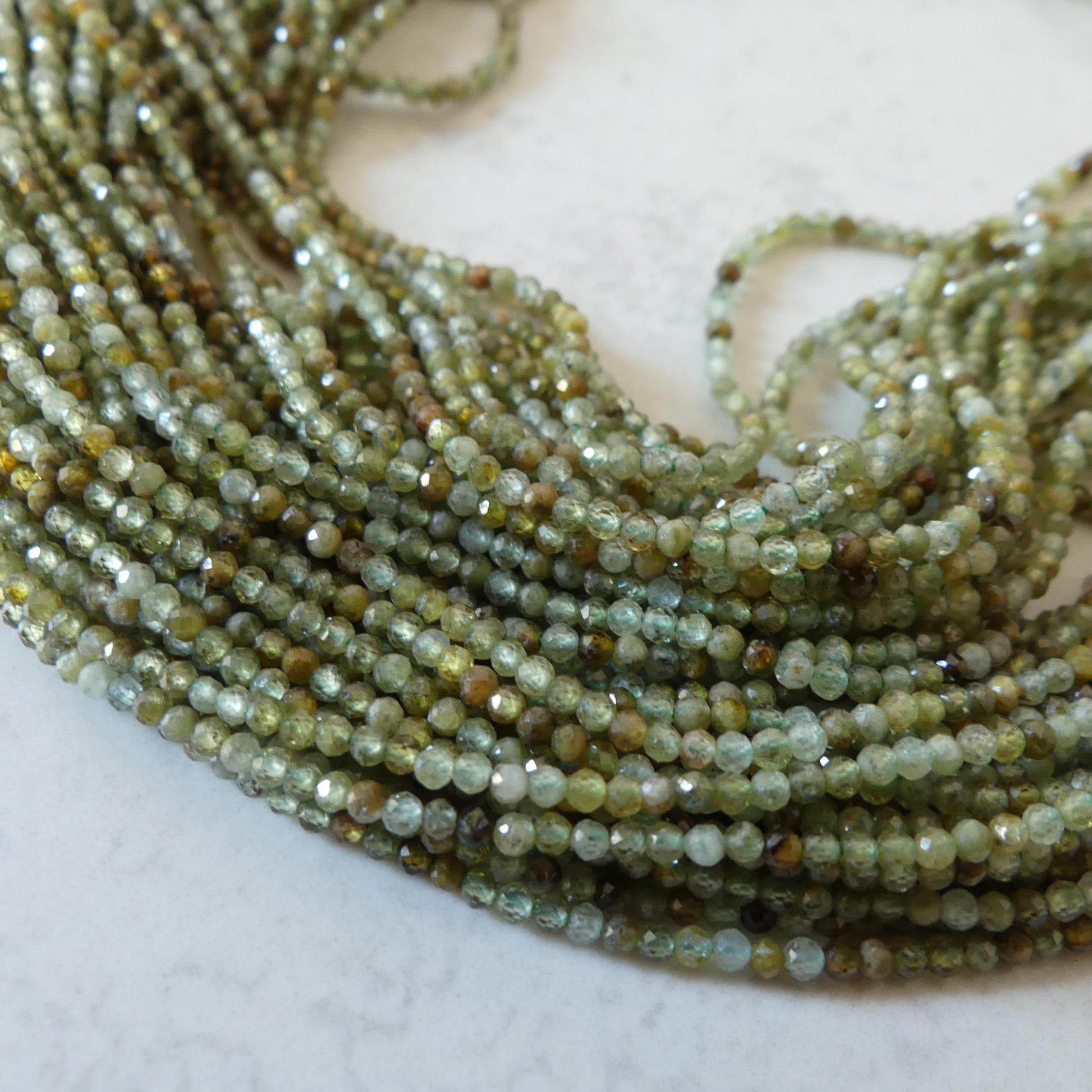2mm AAA Grossularite Garnet Beads Micro Faceted Green Garnet Beads 15" Natural Garnet Gemstone Beads Beading Crafter Gift DIY Jewelry