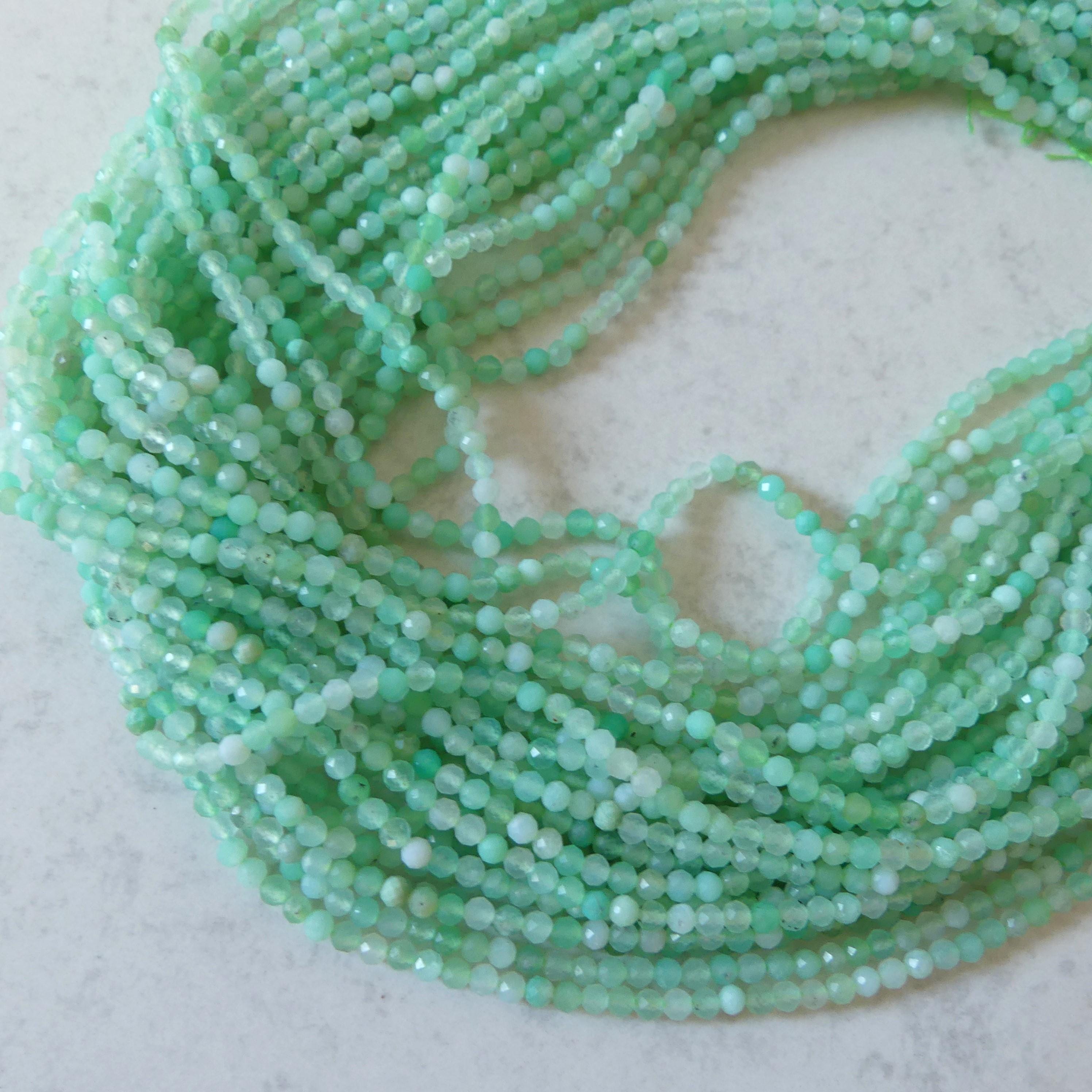3mm Chrysoprase Faceted Beads 15" Mint Green Genuine Gemstone Beads for Jewelry Making Beading Craft Gift Beads