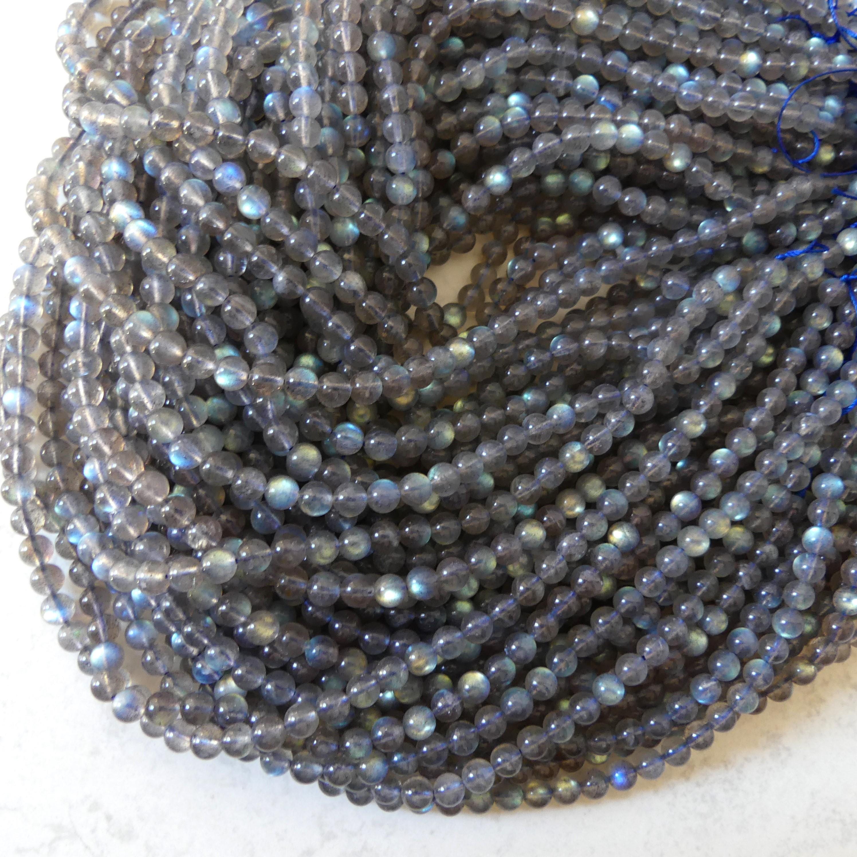6mm AAA Labradorite Smooth Beads Genuine Blue Flash Beads 15" Gemstone Beads for DIY Jewelry Making Crafter Gift