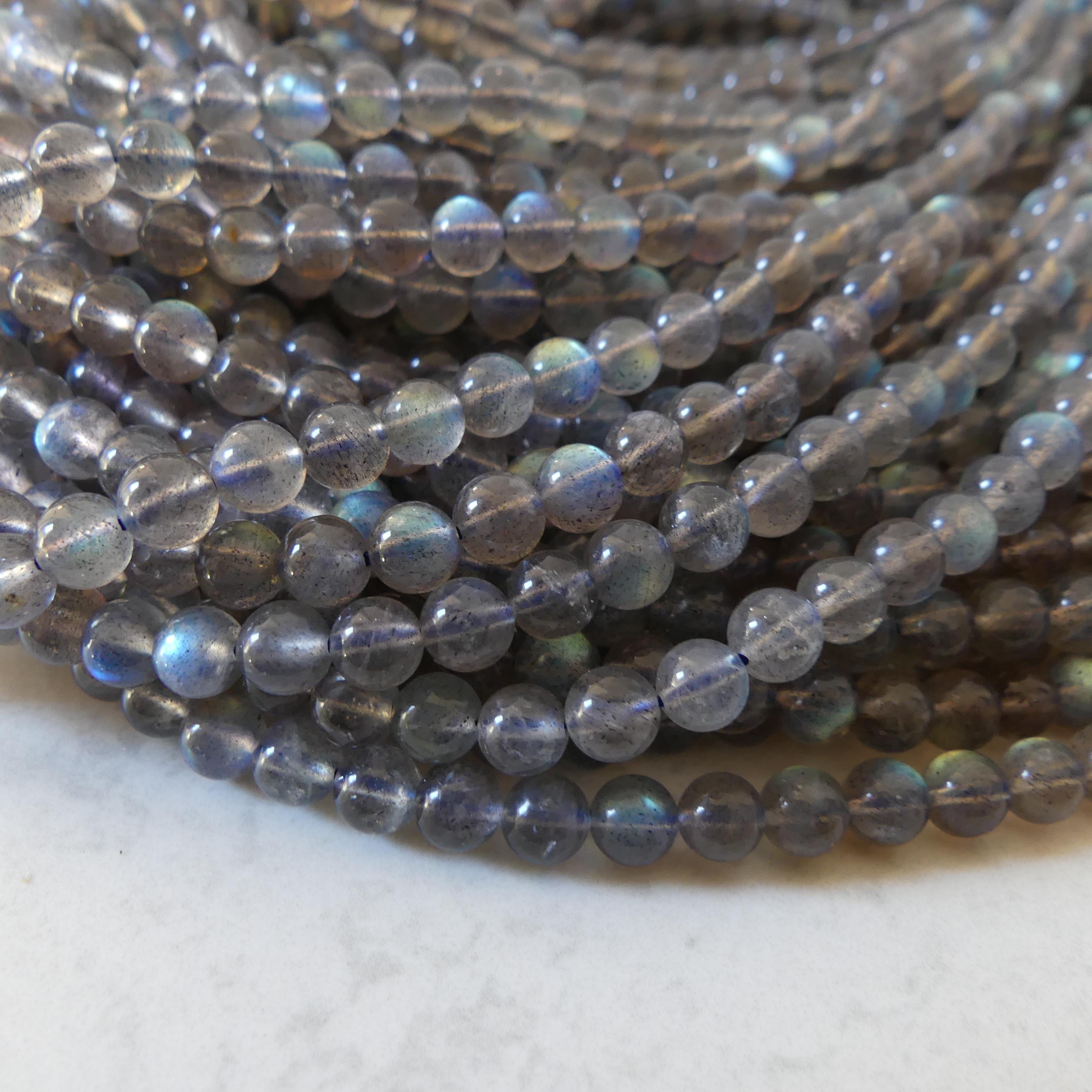 6mm AAA Labradorite Smooth Beads Genuine Blue Flash Beads 15" Gemstone Beads for DIY Jewelry Making Crafter Gift