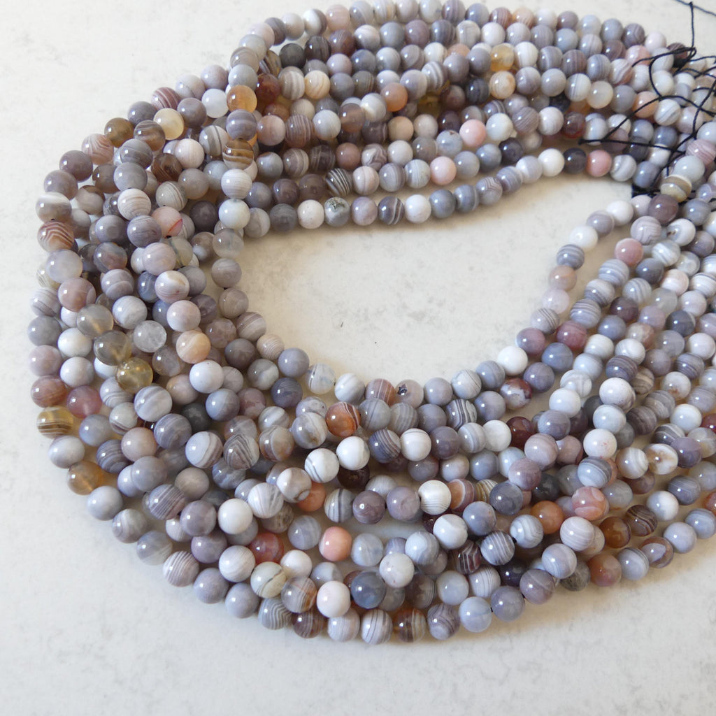 6mm AAA Botswana Agate Smooth Beads Genuine Rare Agate Beads 15" Gemstone Beads for Jewelry Making Gift for crafter