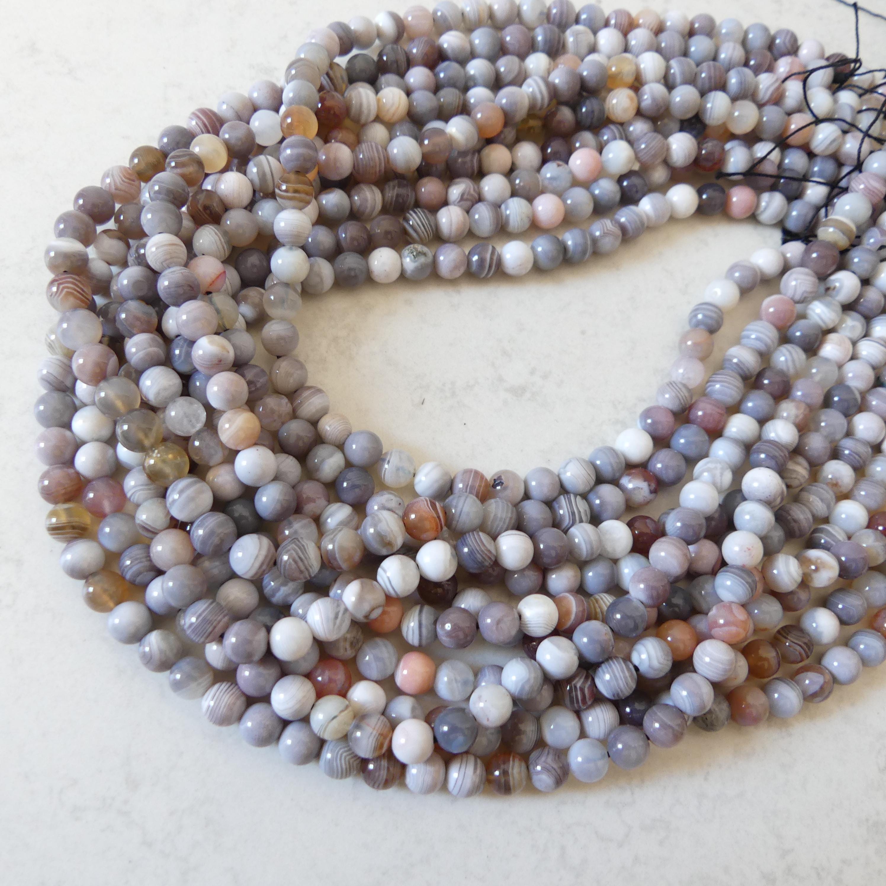 6mm AAA Botswana Agate Smooth Beads Genuine Rare Agate Beads 15" Gemstone Beads for Jewelry Making Gift for crafter