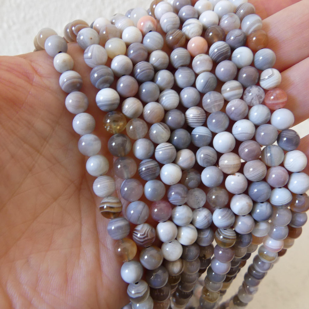 6mm AAA Botswana Agate Smooth Beads Genuine Rare Agate Beads 15" Gemstone Beads for Jewelry Making Gift for crafter