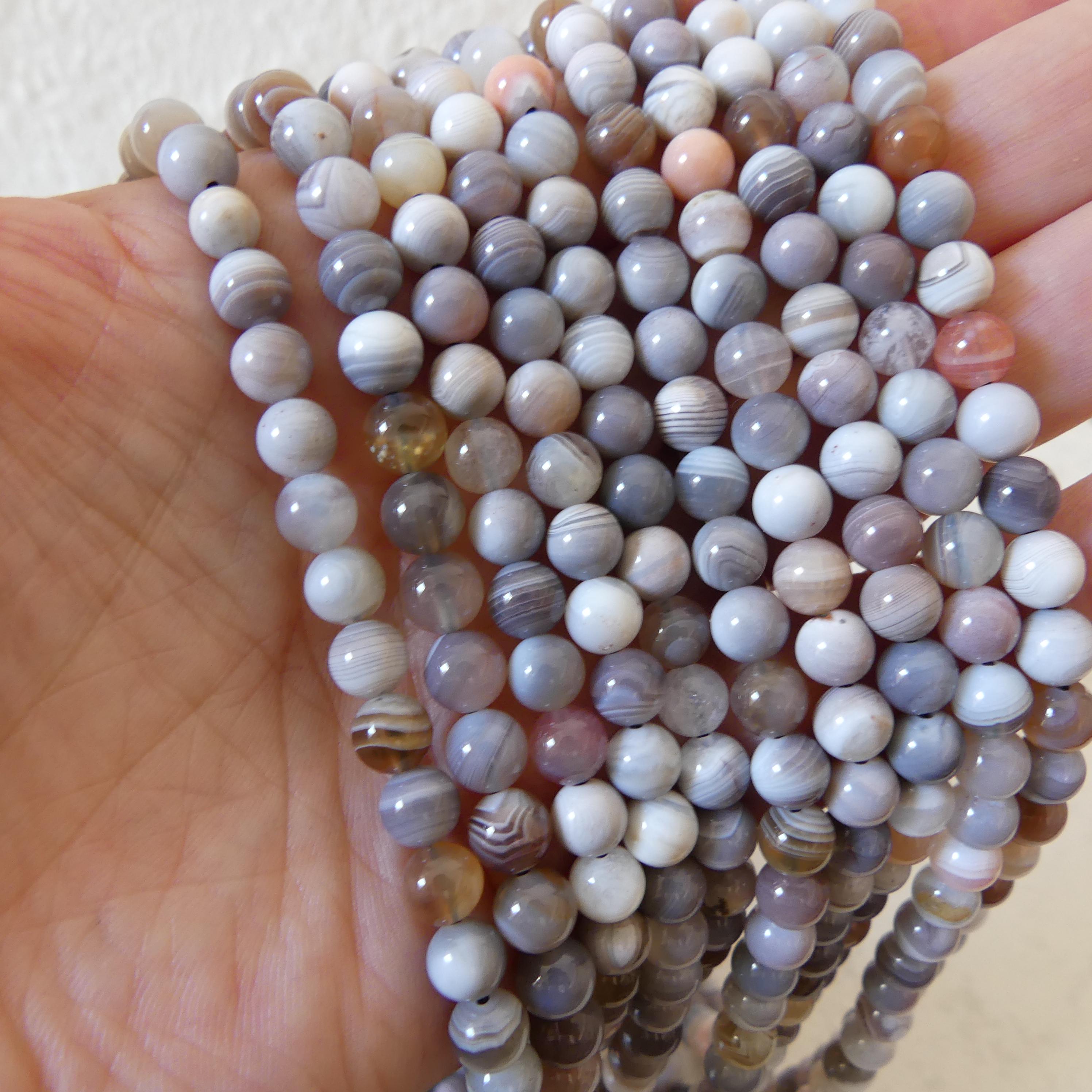 6mm AAA Botswana Agate Smooth Beads Genuine Rare Agate Beads 15" Gemstone Beads for Jewelry Making Gift for crafter