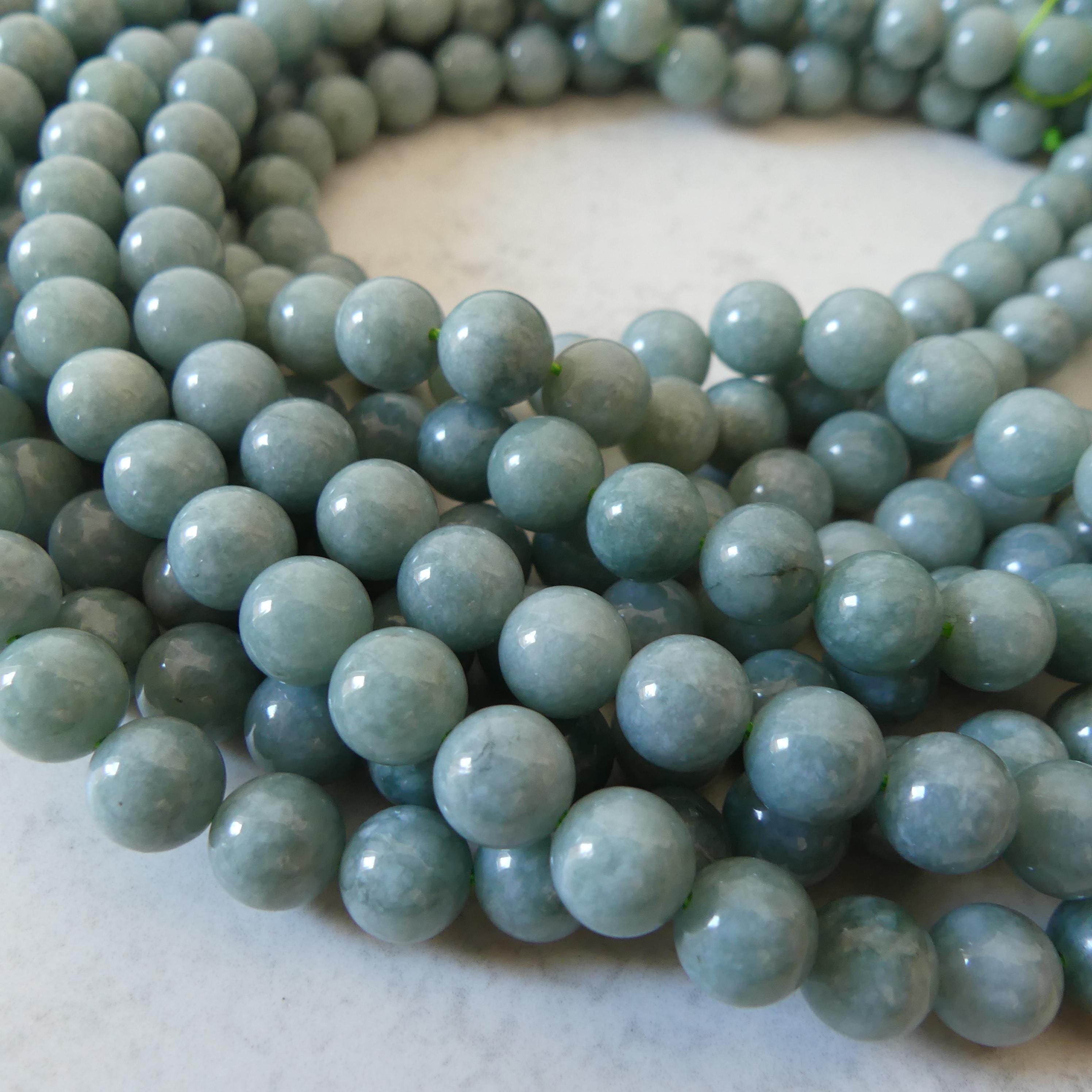 8.5mm Burma Jade Beads 15" Burma Jadeite Genuine Gemstone Beads Natural Jade for Jewelry Making Beading Craft Gift Beads