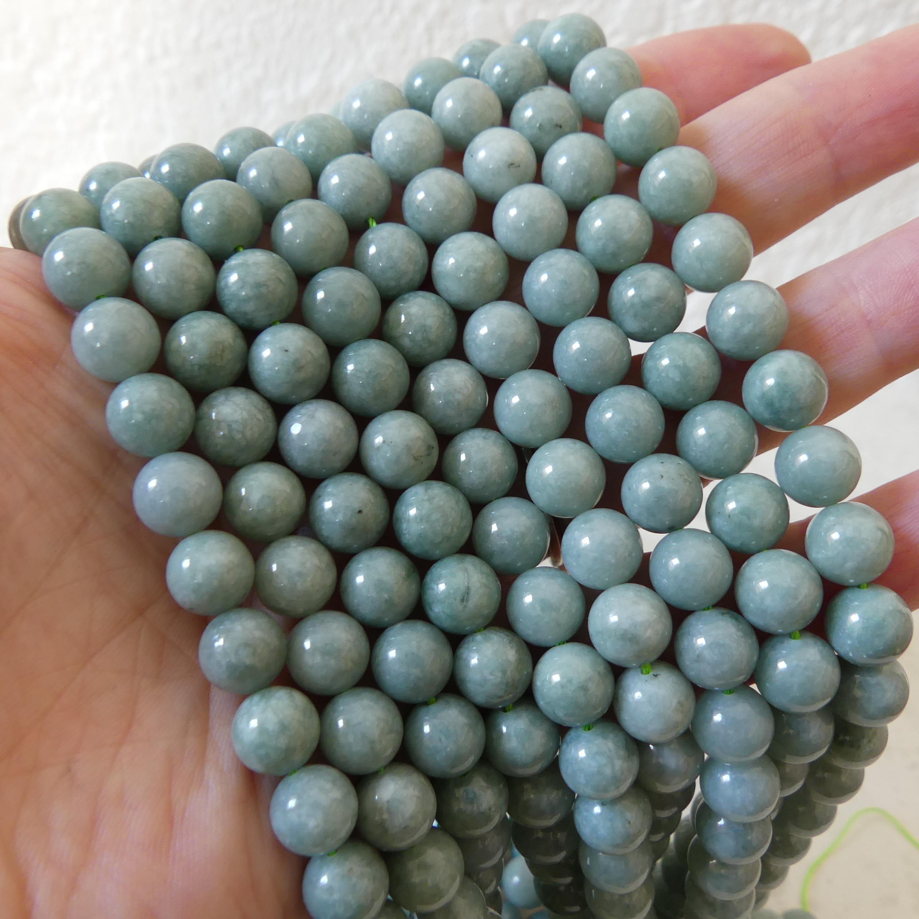 8.5mm Burma Jade Beads 15" Burma Jadeite Genuine Gemstone Beads Natural Jade for Jewelry Making Beading Craft Gift Beads