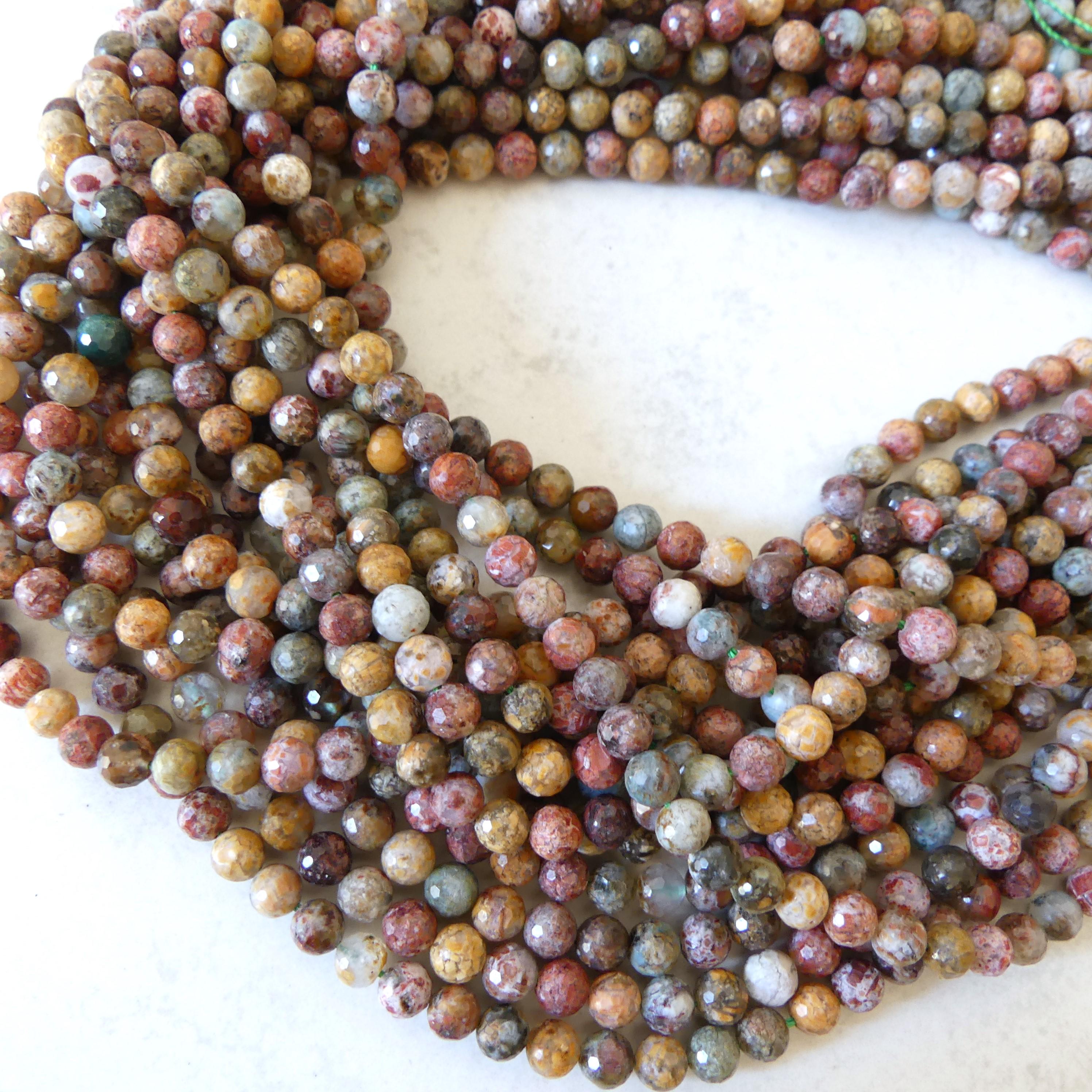 6mm Ocean Jasper Beads Genuine Fancy Jasper Colorful Beads 15" Gemstone Beads for Jewelry Making Gift for Crafters DIY Jewelry Making