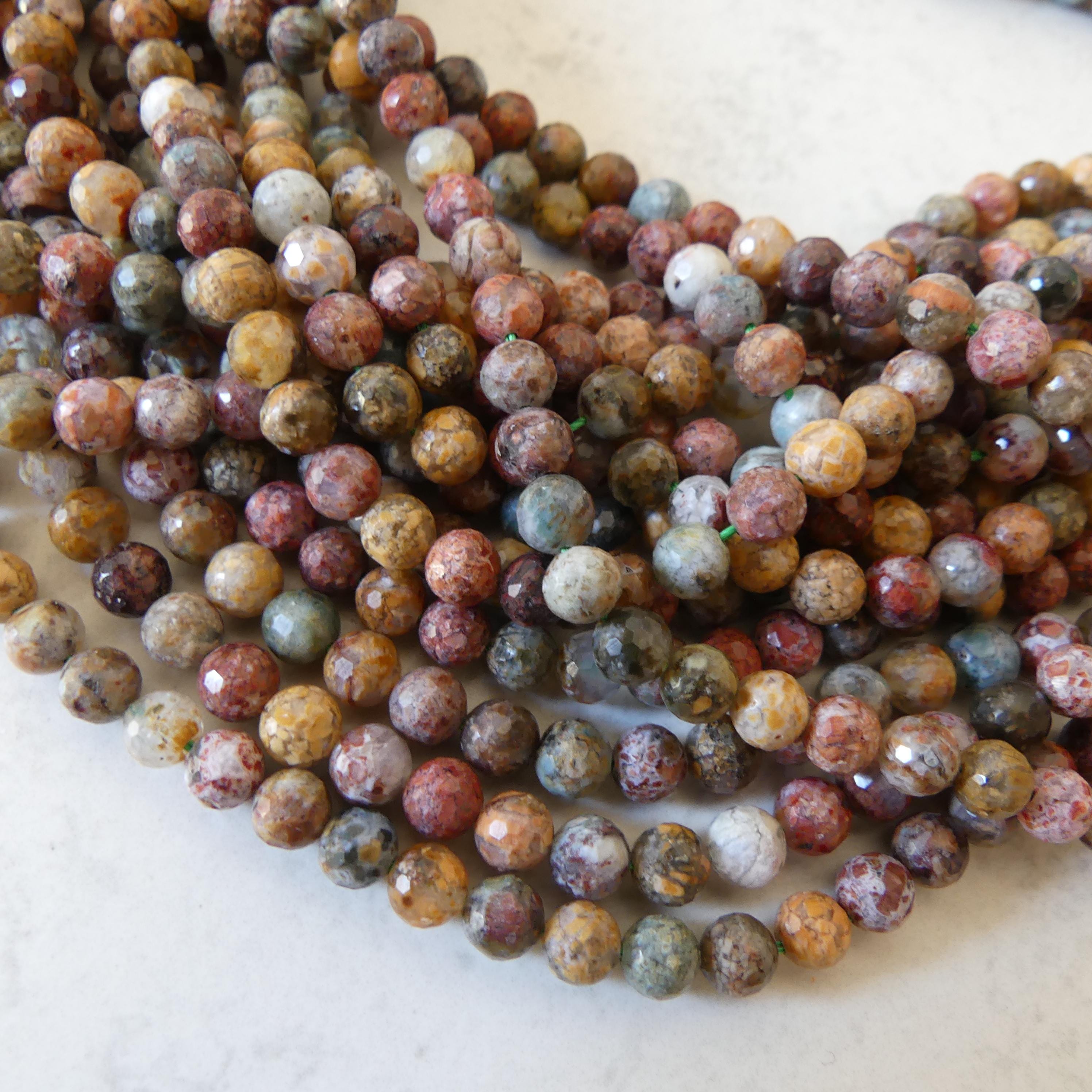 6mm Ocean Jasper Beads Genuine Fancy Jasper Colorful Beads 15" Gemstone Beads for Jewelry Making Gift for Crafters DIY Jewelry Making