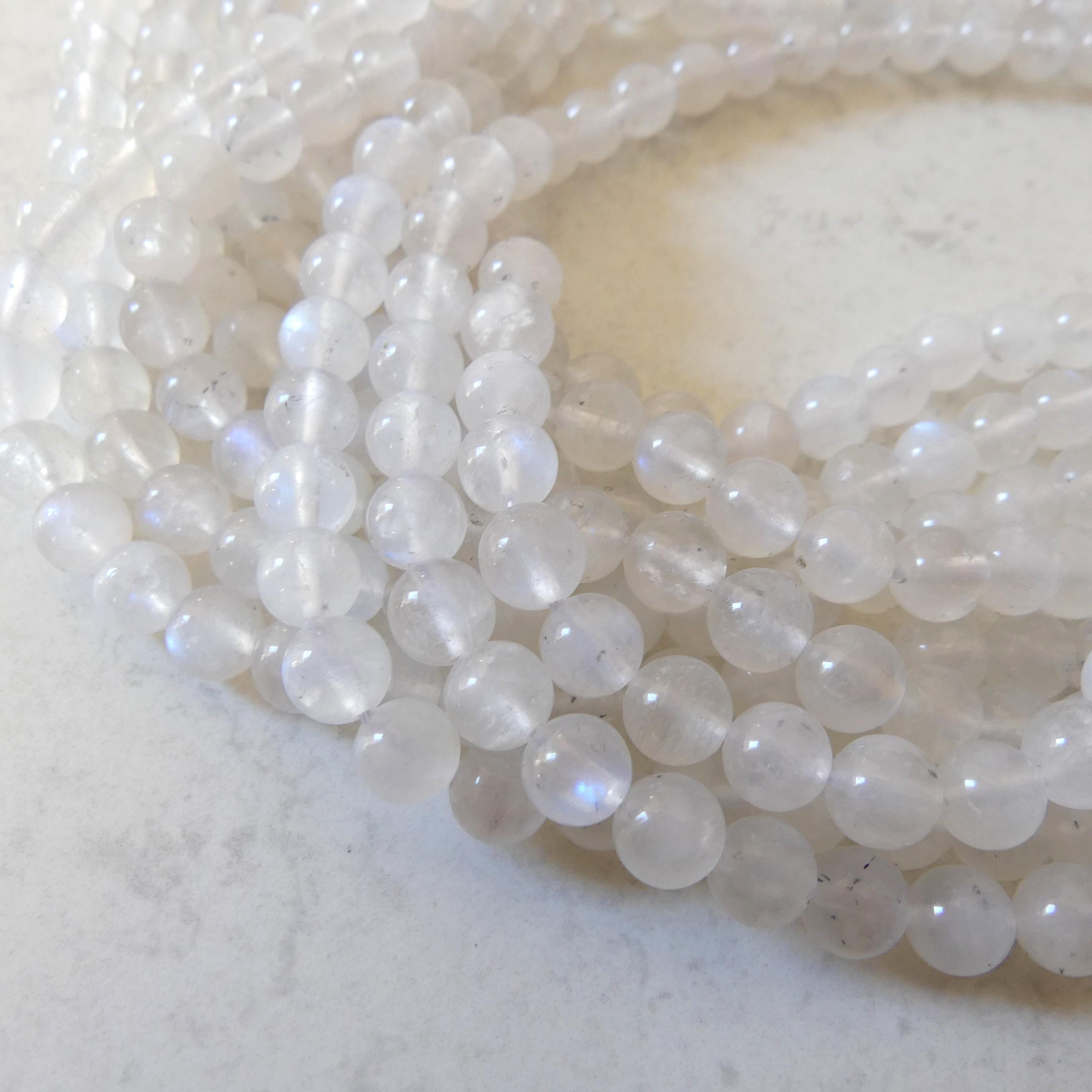 7.5mm Rainbow Moonstone Beads 15" Smooth Moonstone Blue Flash Gemstone Beads Beading Crafter Gift June Birthstone DIY Jewelry