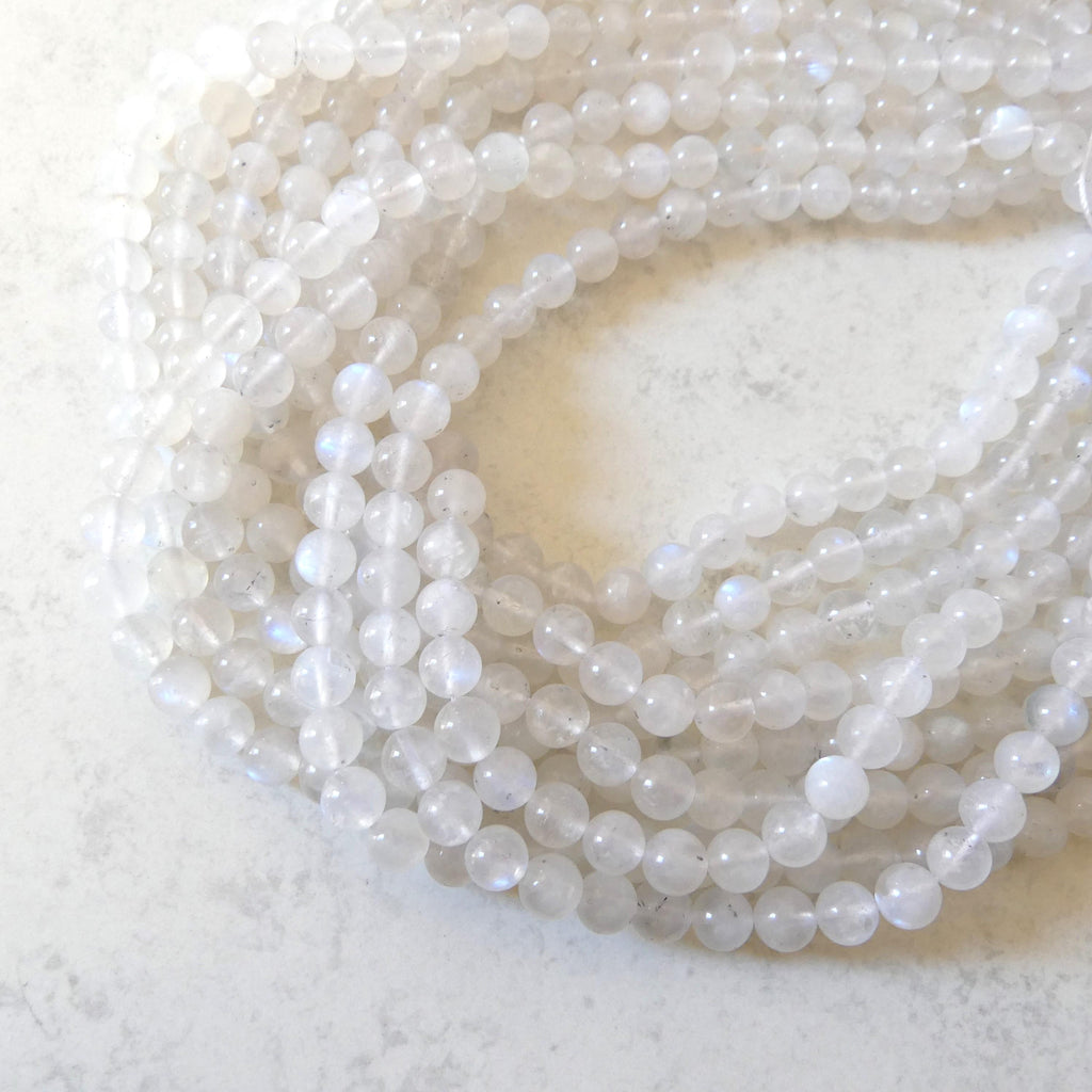7.5mm Rainbow Moonstone Beads 15" Smooth Moonstone Blue Flash Gemstone Beads Beading Crafter Gift June Birthstone DIY Jewelry