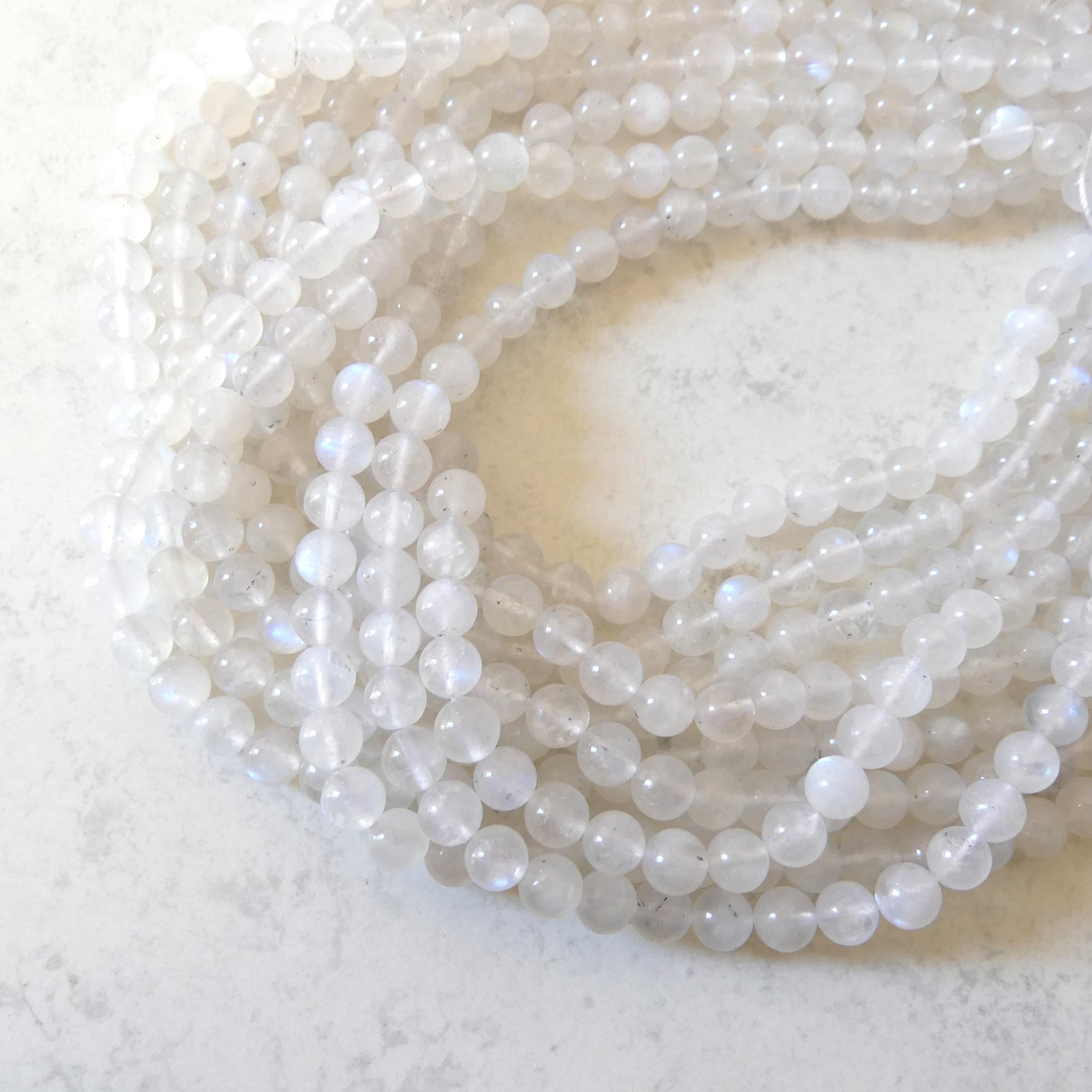 7.5mm Rainbow Moonstone Beads 15" Smooth Moonstone Blue Flash Gemstone Beads Beading Crafter Gift June Birthstone DIY Jewelry