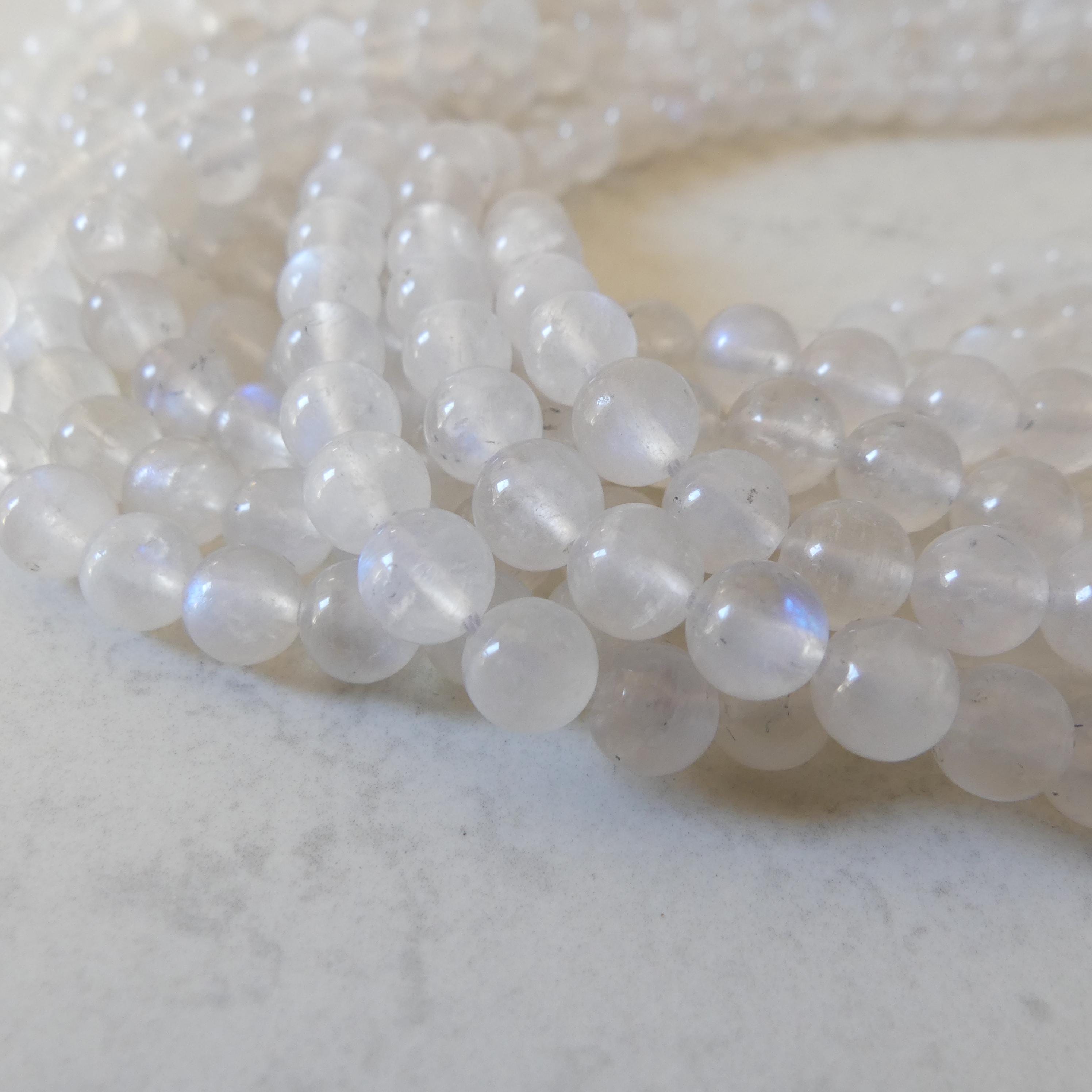 7.5mm Rainbow Moonstone Beads 15" Smooth Moonstone Blue Flash Gemstone Beads Beading Crafter Gift June Birthstone DIY Jewelry