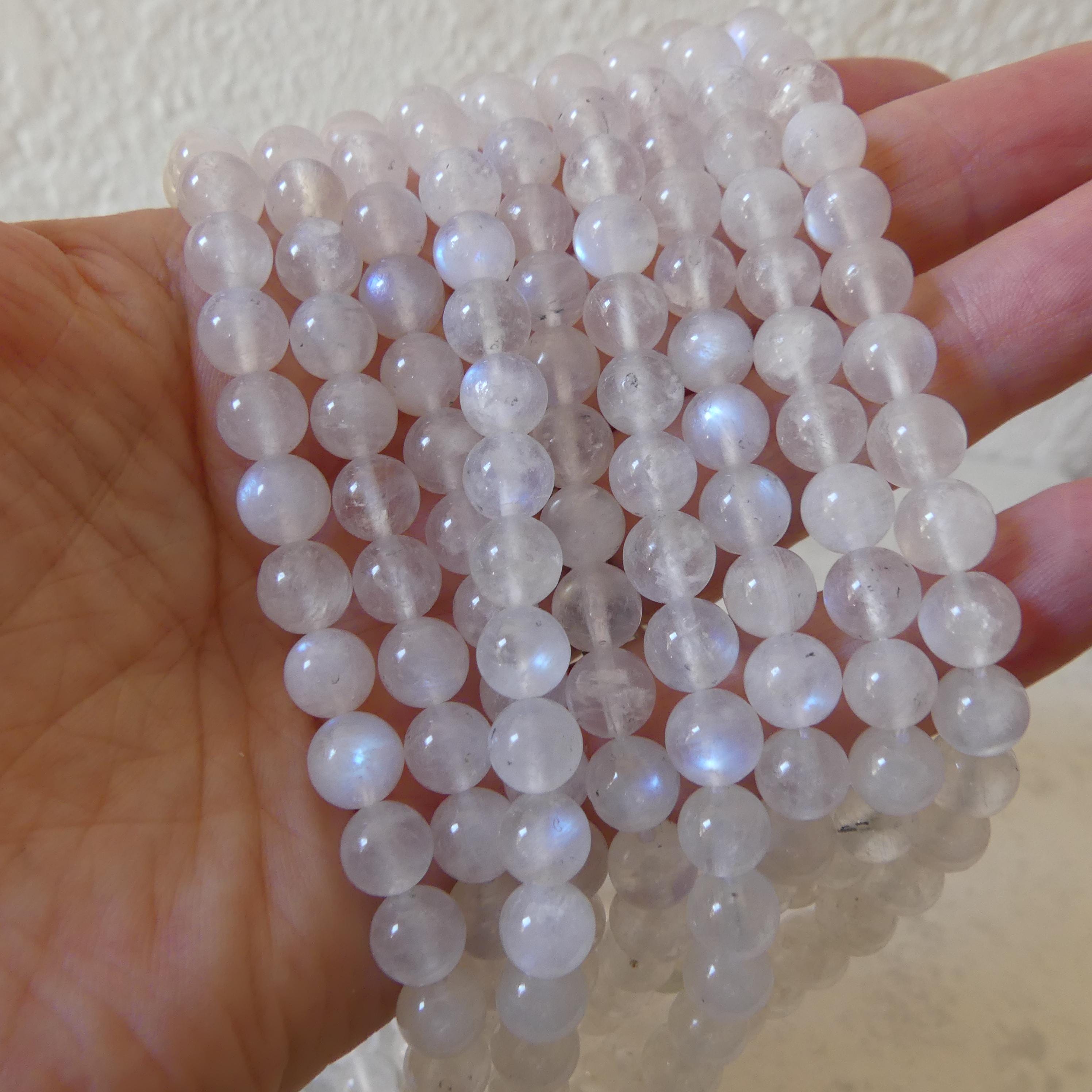7.5mm Rainbow Moonstone Beads 15" Smooth Moonstone Blue Flash Gemstone Beads Beading Crafter Gift June Birthstone DIY Jewelry
