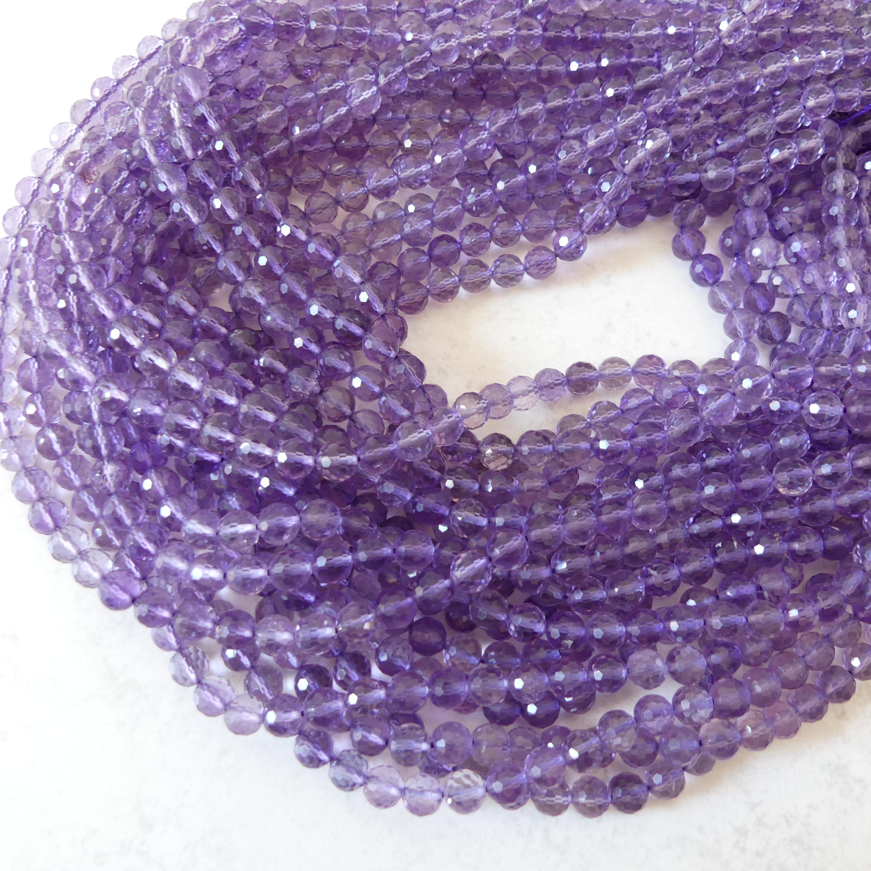 6mm AAA Amethyst Faceted Beads 15" Purple Natural Amethyst Gemstone Beads Beading Crafter Gift February Birthstone