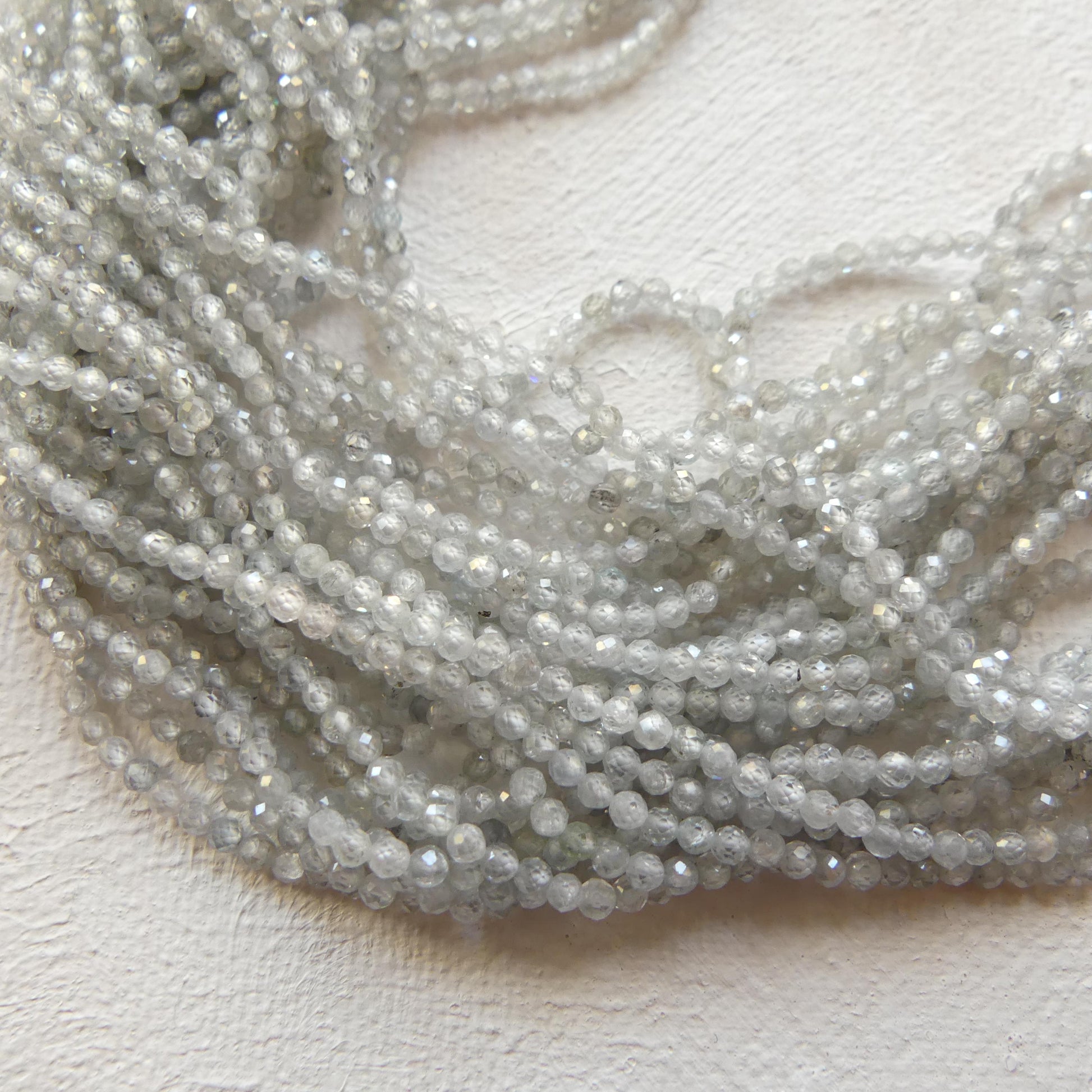 2mm Natural Italian Zircon Micro Faceted Beads Genuine Zircon Italy 15" Transparent Sparkly Gemstone Beads for Jewelry Making Crafter Gift