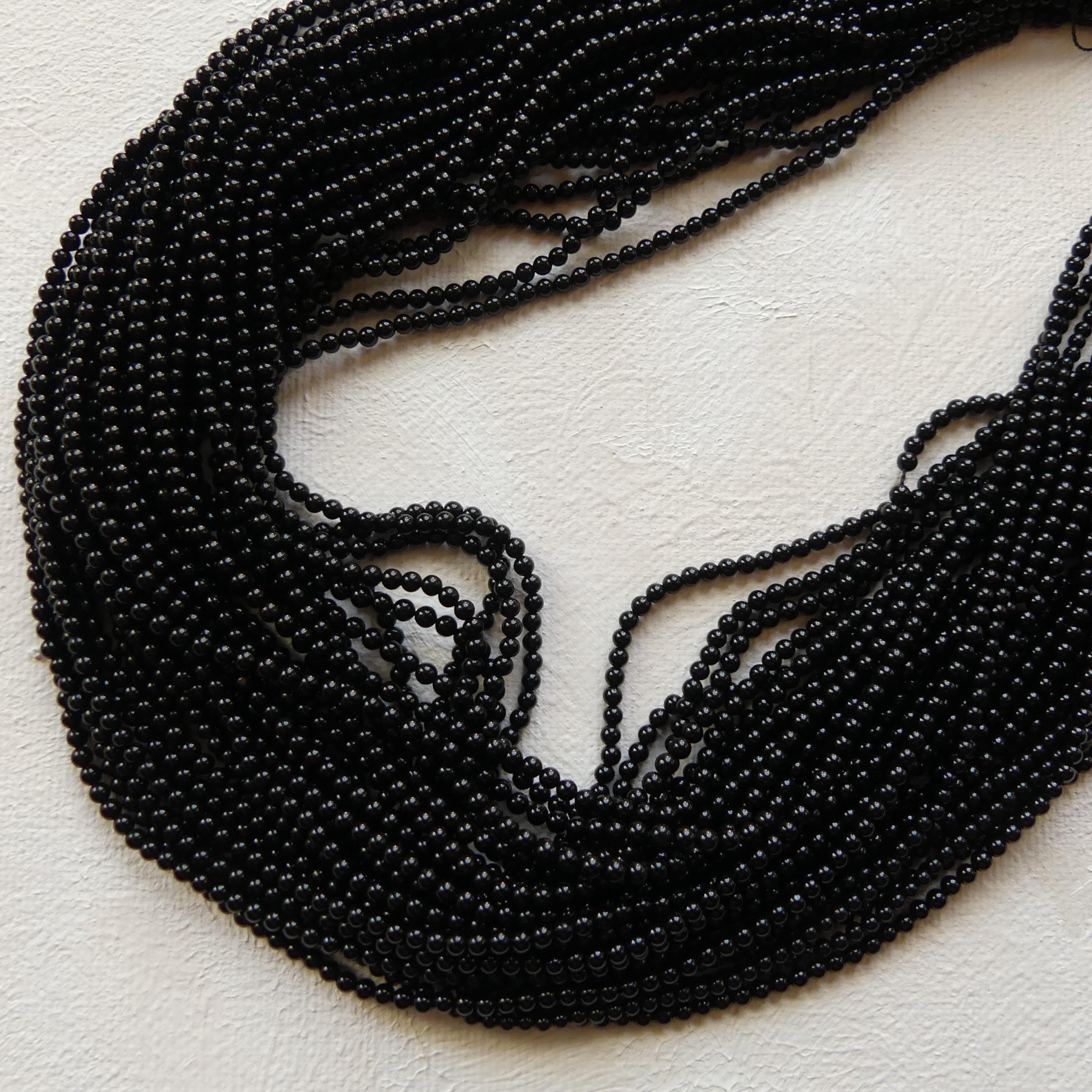 2mm Natural Black Onyx Beads Smooth Onyx 15" Natural Onyx Gemstone Beads Beading Crafter Gift DIY jewelry